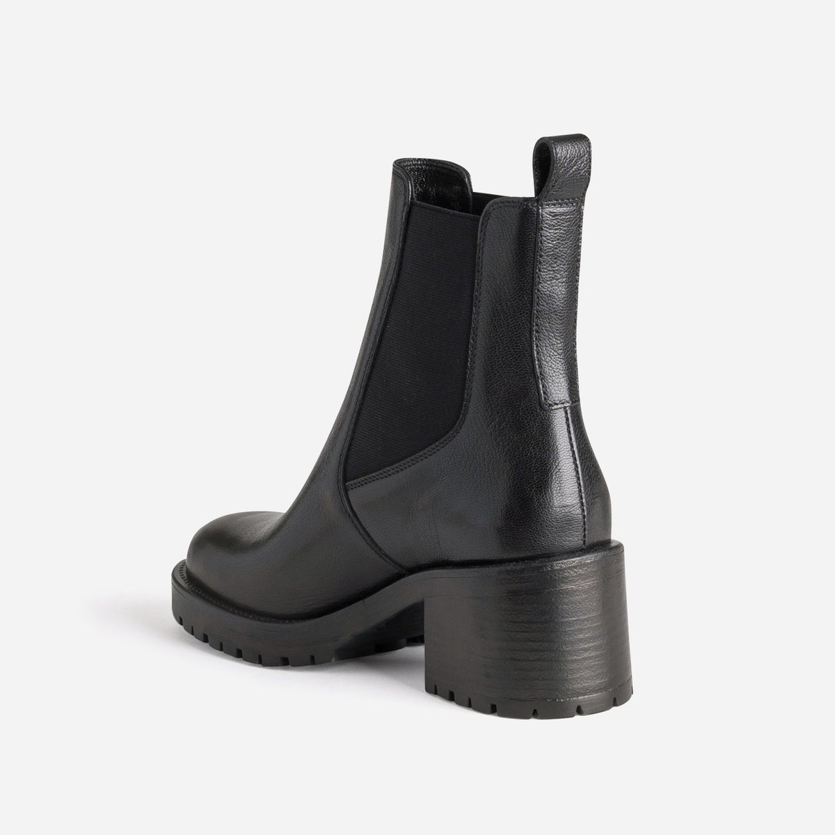 Boots À Talon en cuir NIL noir, TEXTO