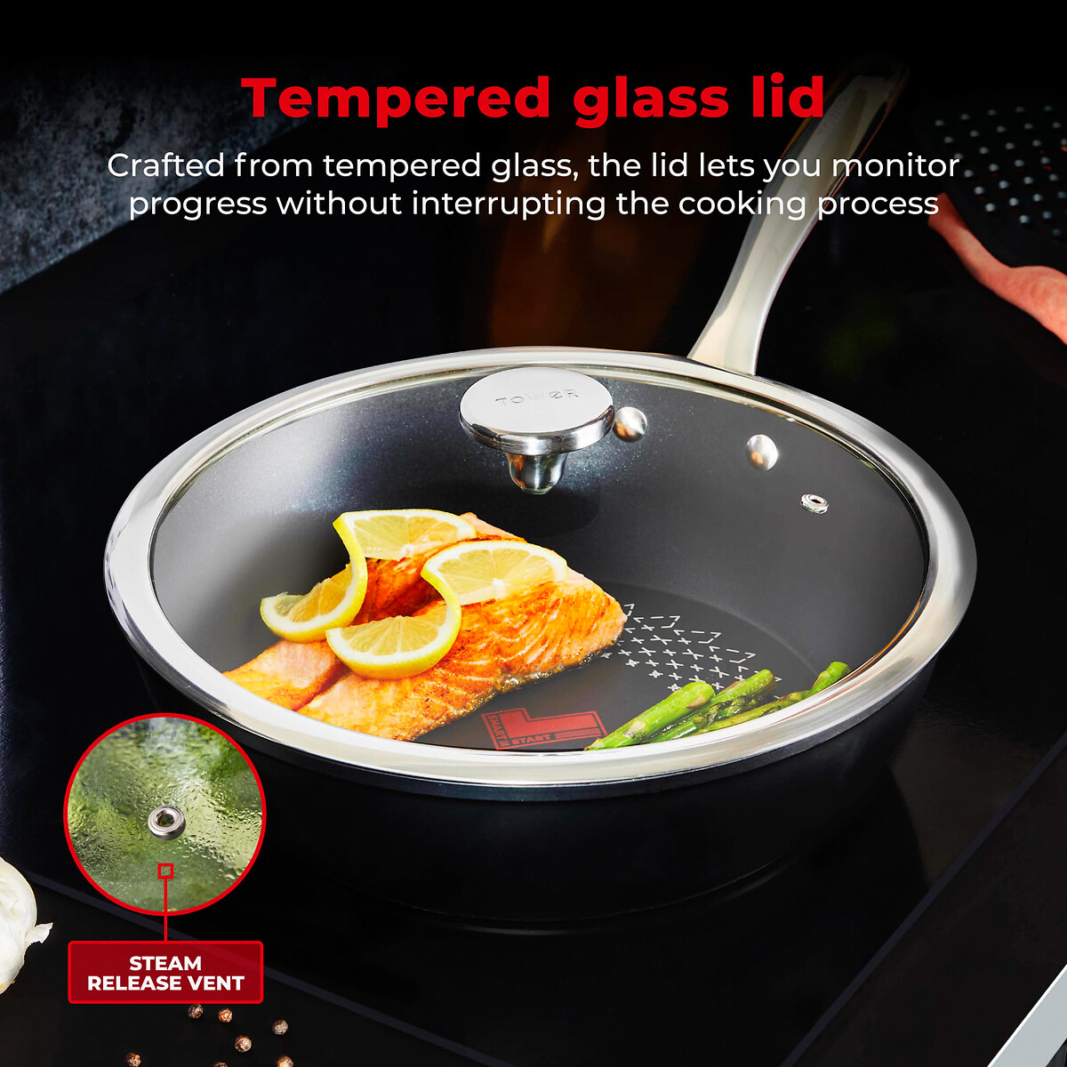 28cm Smart Start Ultra Forged Multi-Pan black, TOWER