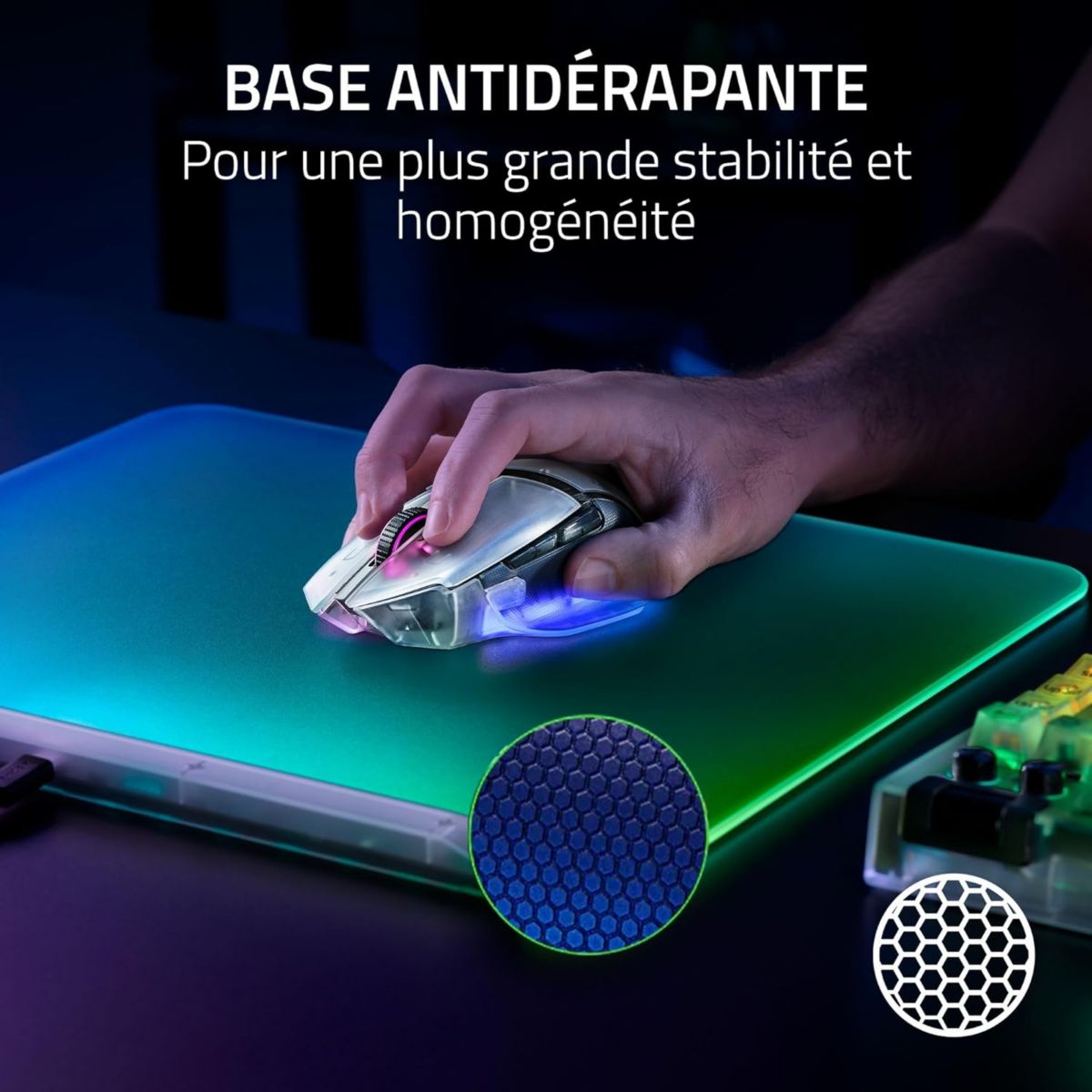 Tapis de souris FIREFLY V2 PRO PHANTOM WHITE ED couleur unique, RAZER