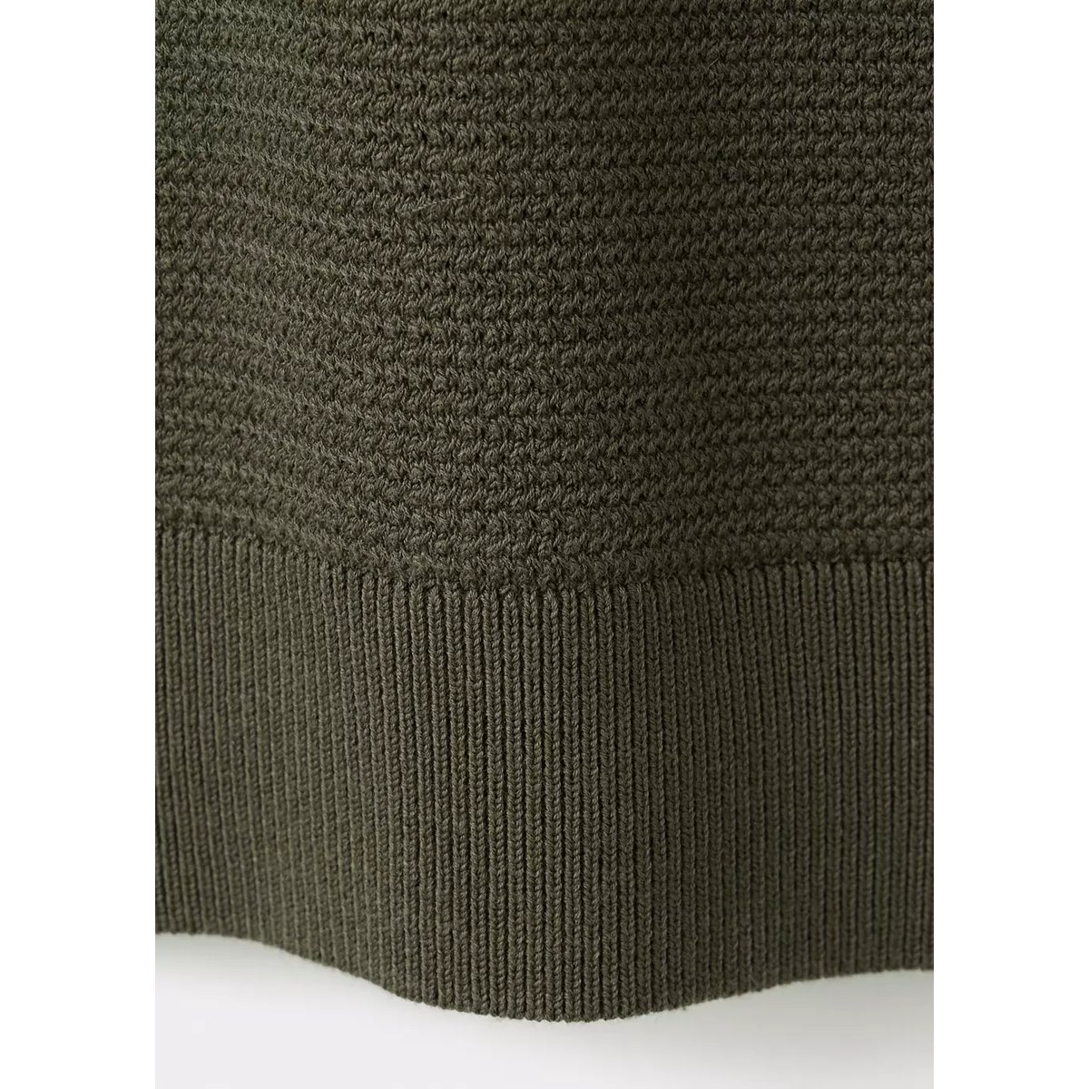 Pull-over maille fine fermeture Éclair olive, MANGO MAN