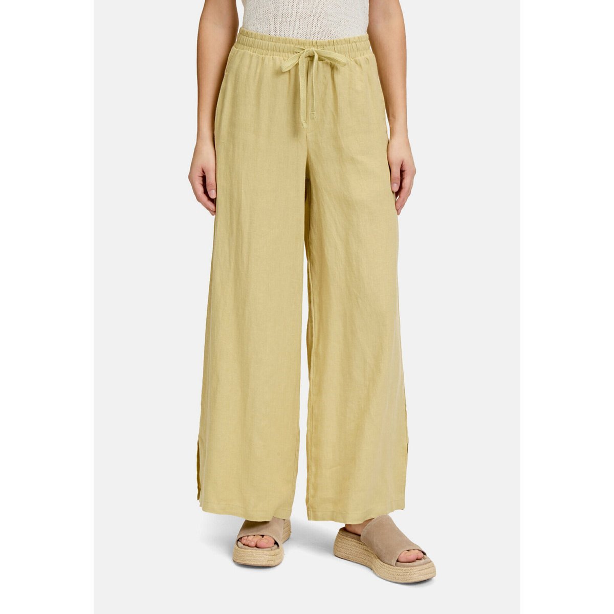 Pantalon en lin unicolore weeping willow, CARTOON