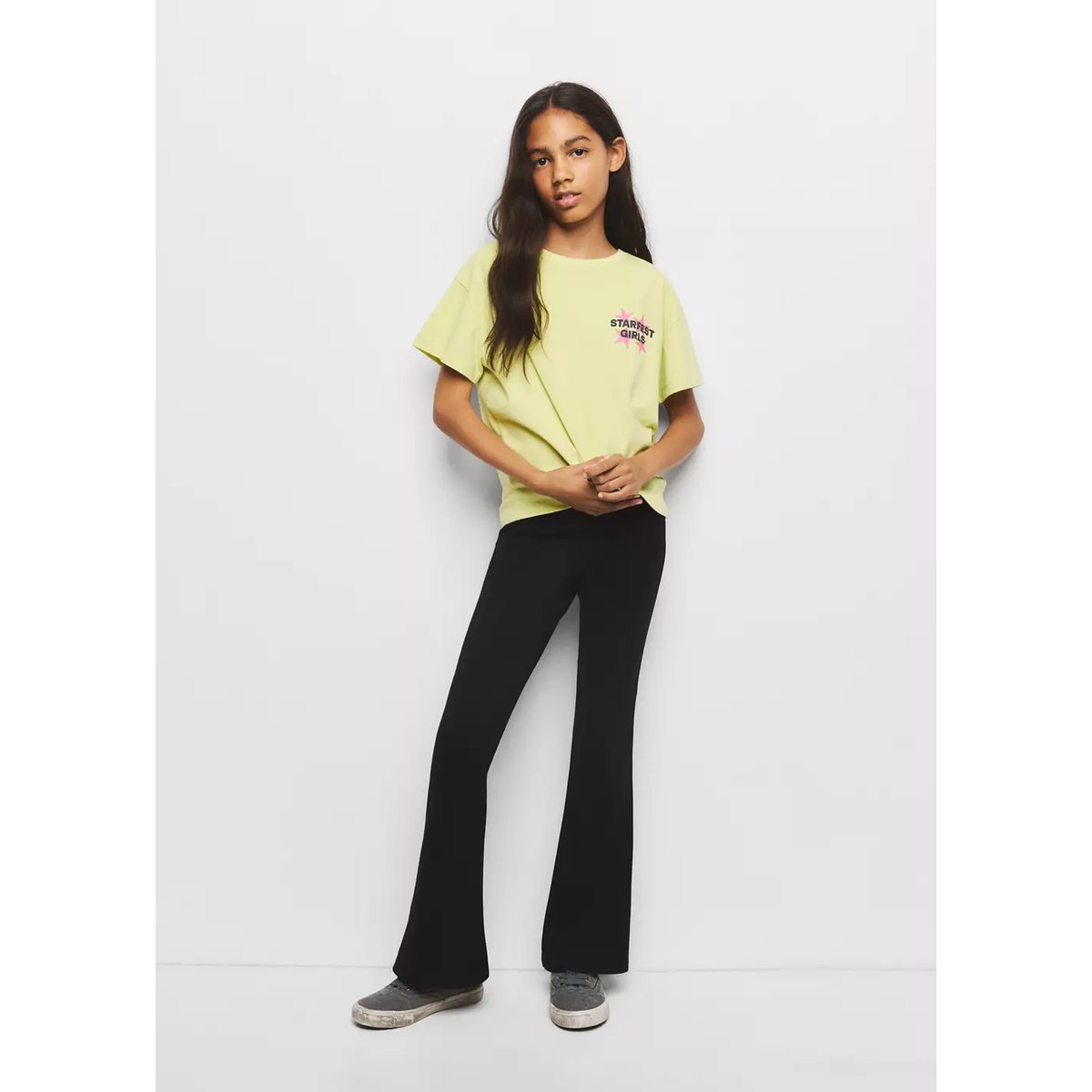 Legging flare avec coutures noir, MANGO KIDS