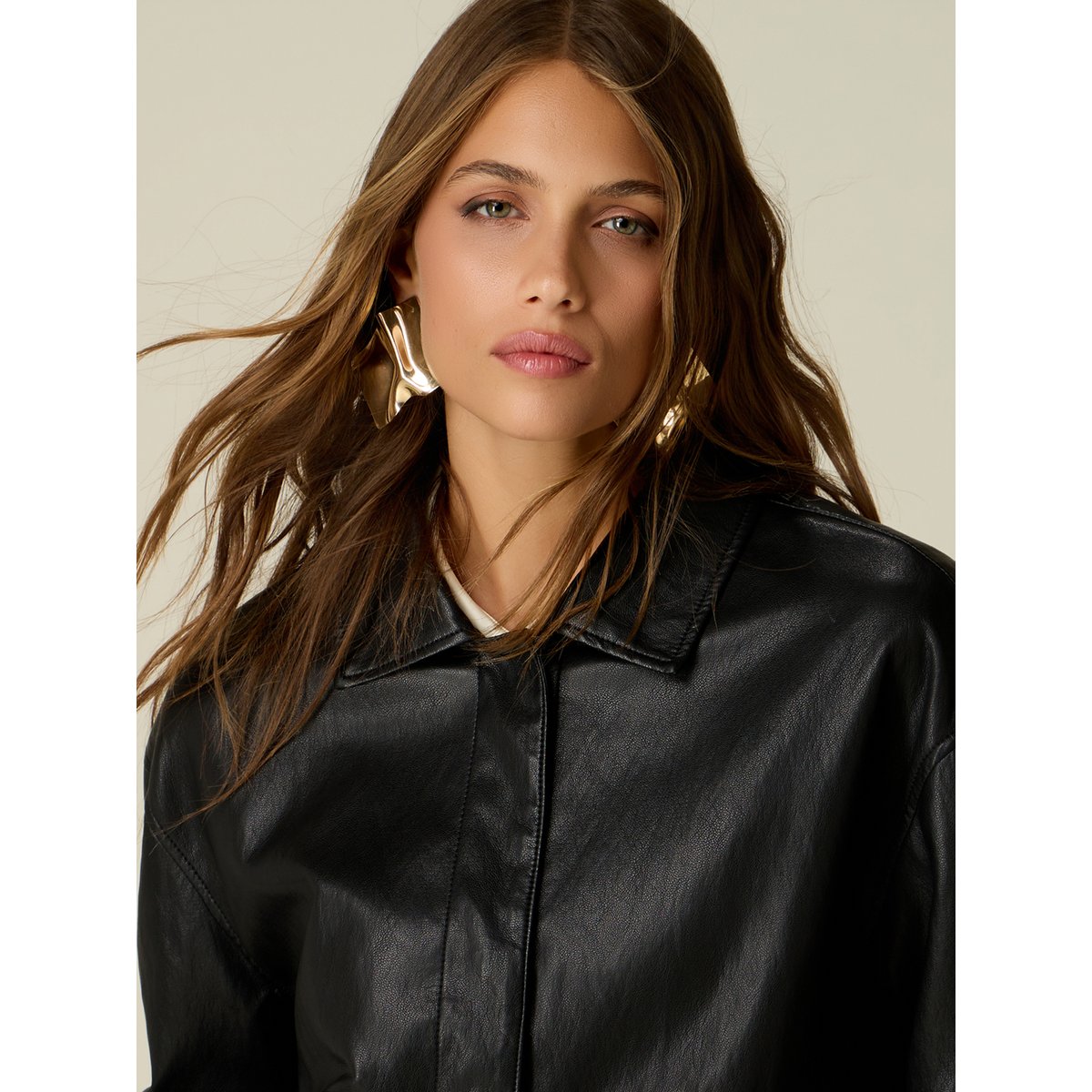 Blouson avec col chemise noir, OLTRE