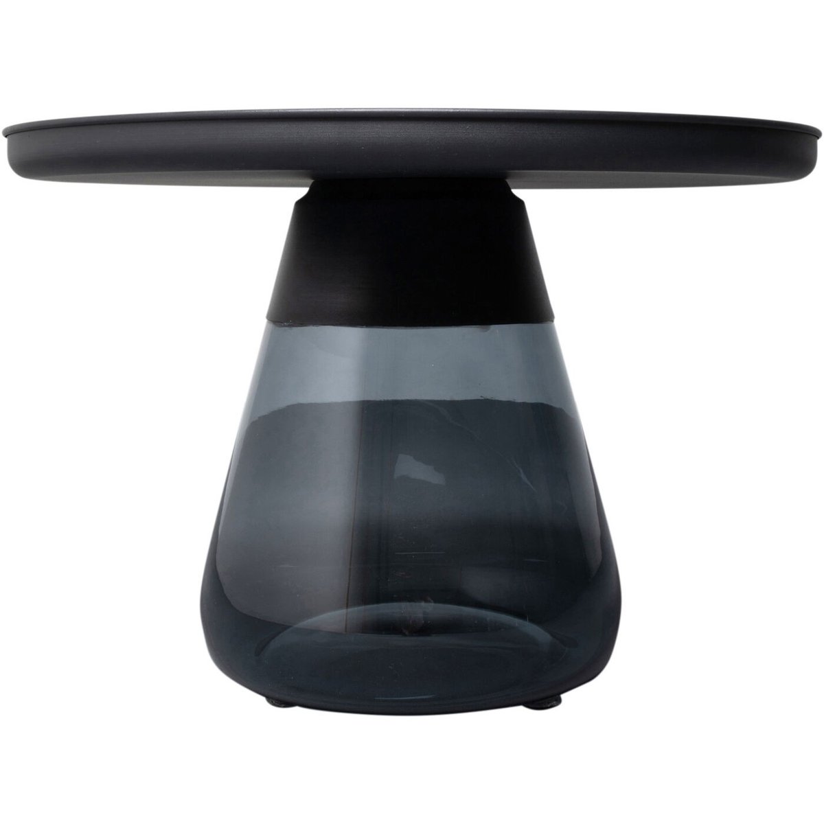 Table basse ronde en verre et acier, BOTTIGLIA noir, KARE DESIGN