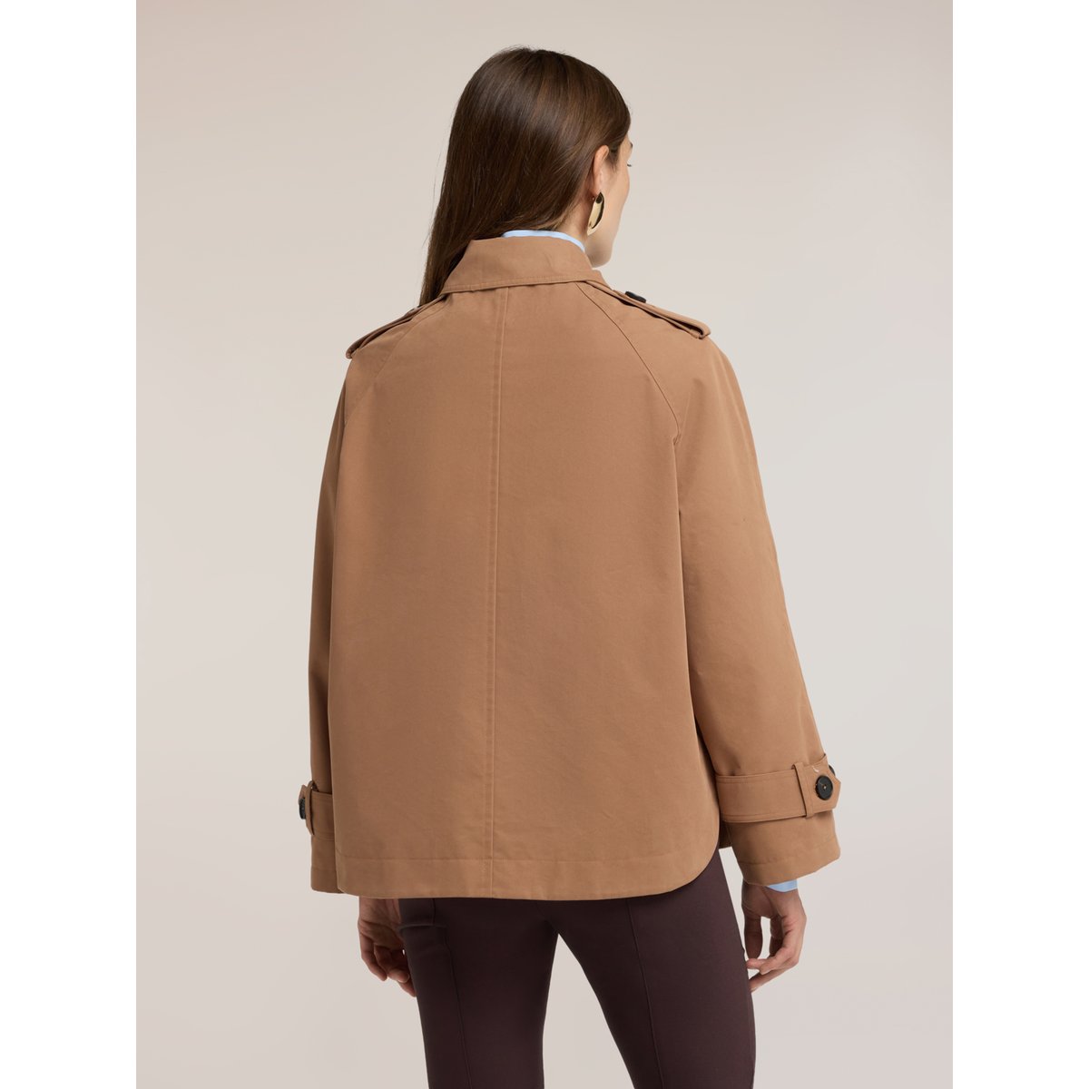 Trench-coat court croisé marron, MOTIVI