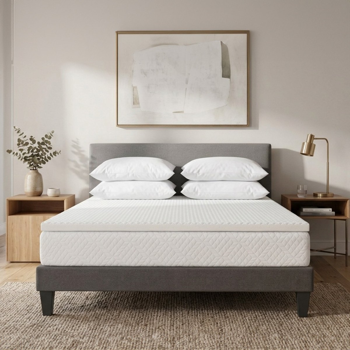 Surmatelas Nuage - Mémoire de forme + zonage de confort - 4 cm d'épaisseur blanc, BELLECOUR