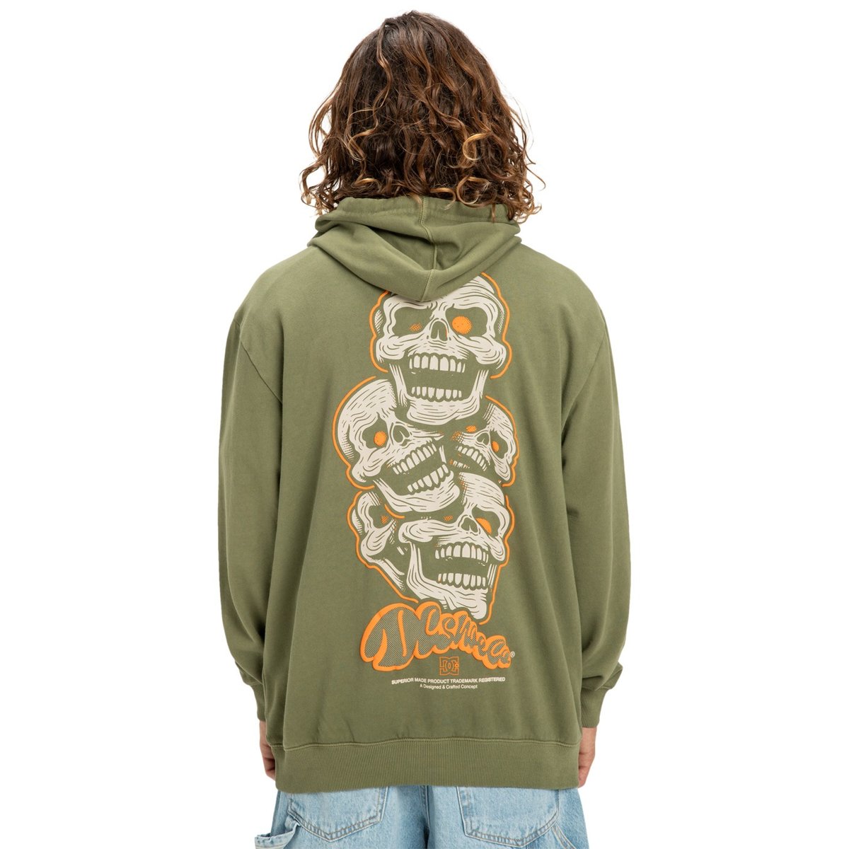Sweat à capuche LAUGH STACK. vert bronze green, DC SHOES