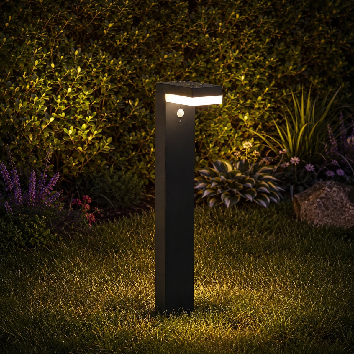 Potelet solaire sensor CENOVA TALL noir, LUMISKY