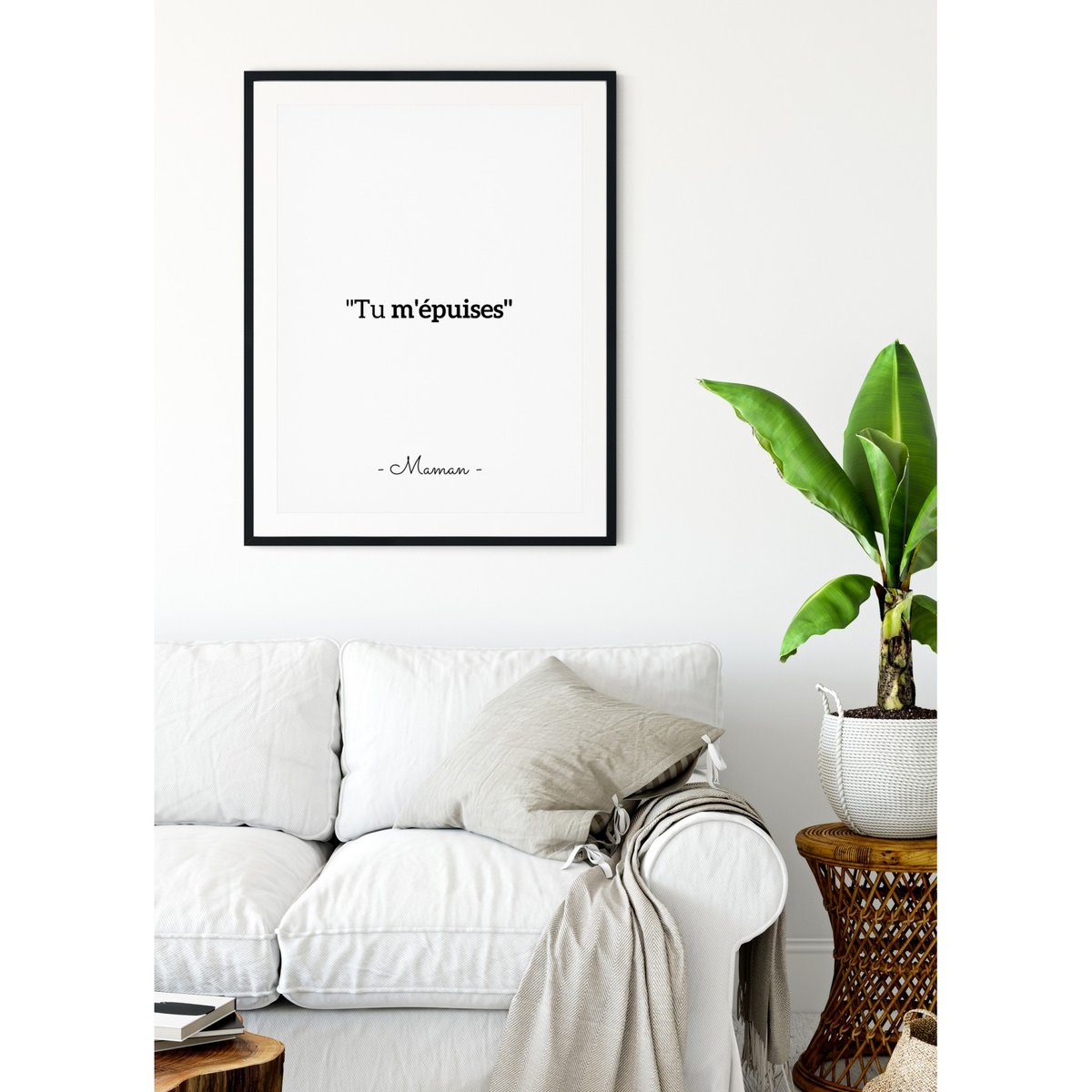 Affiche 'Tu m'épuises' blanc, L'AFFICHERIE
