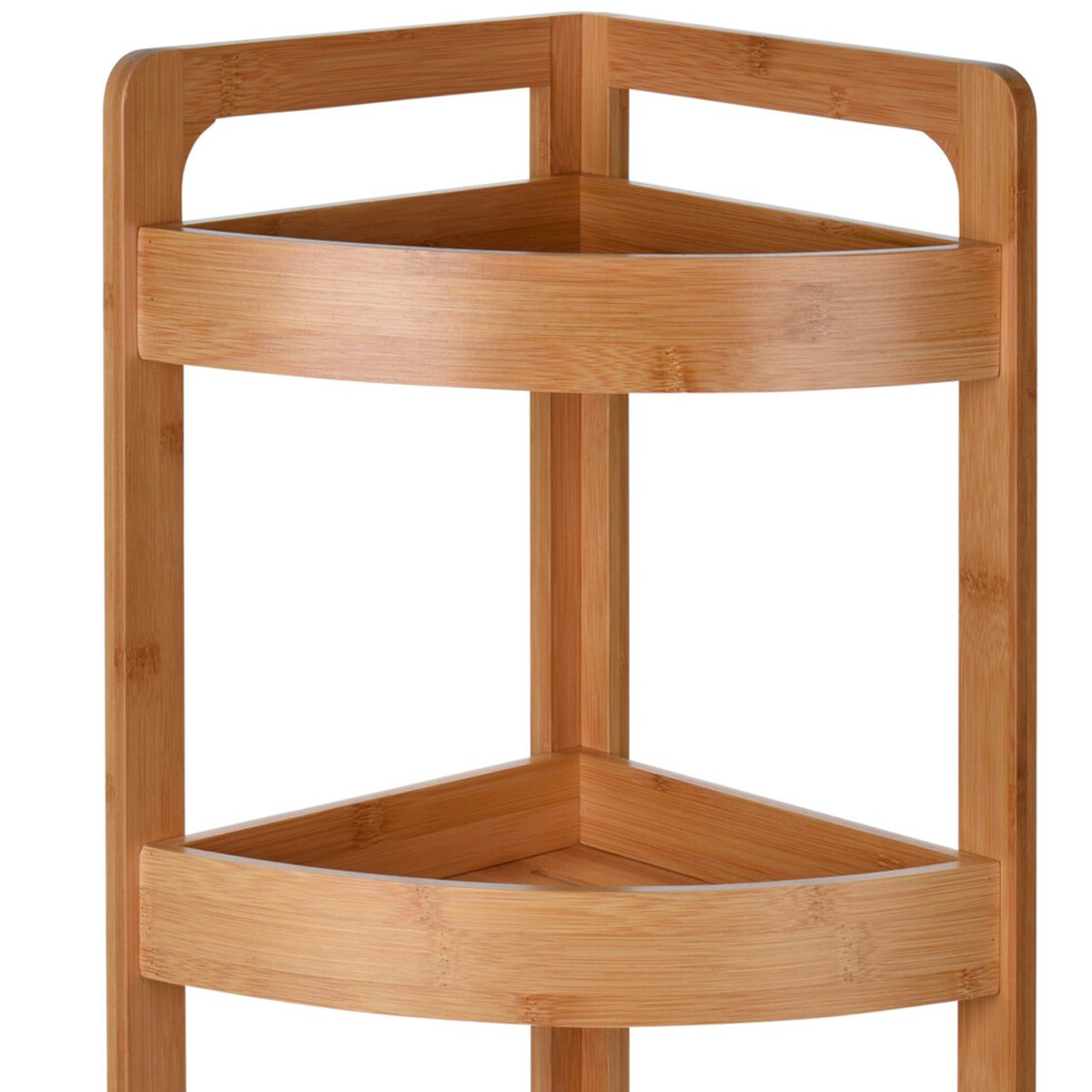 Étagère salle de bain d'angle 3 plateaux en bambou 23x23x61cm bois, WADIGA
