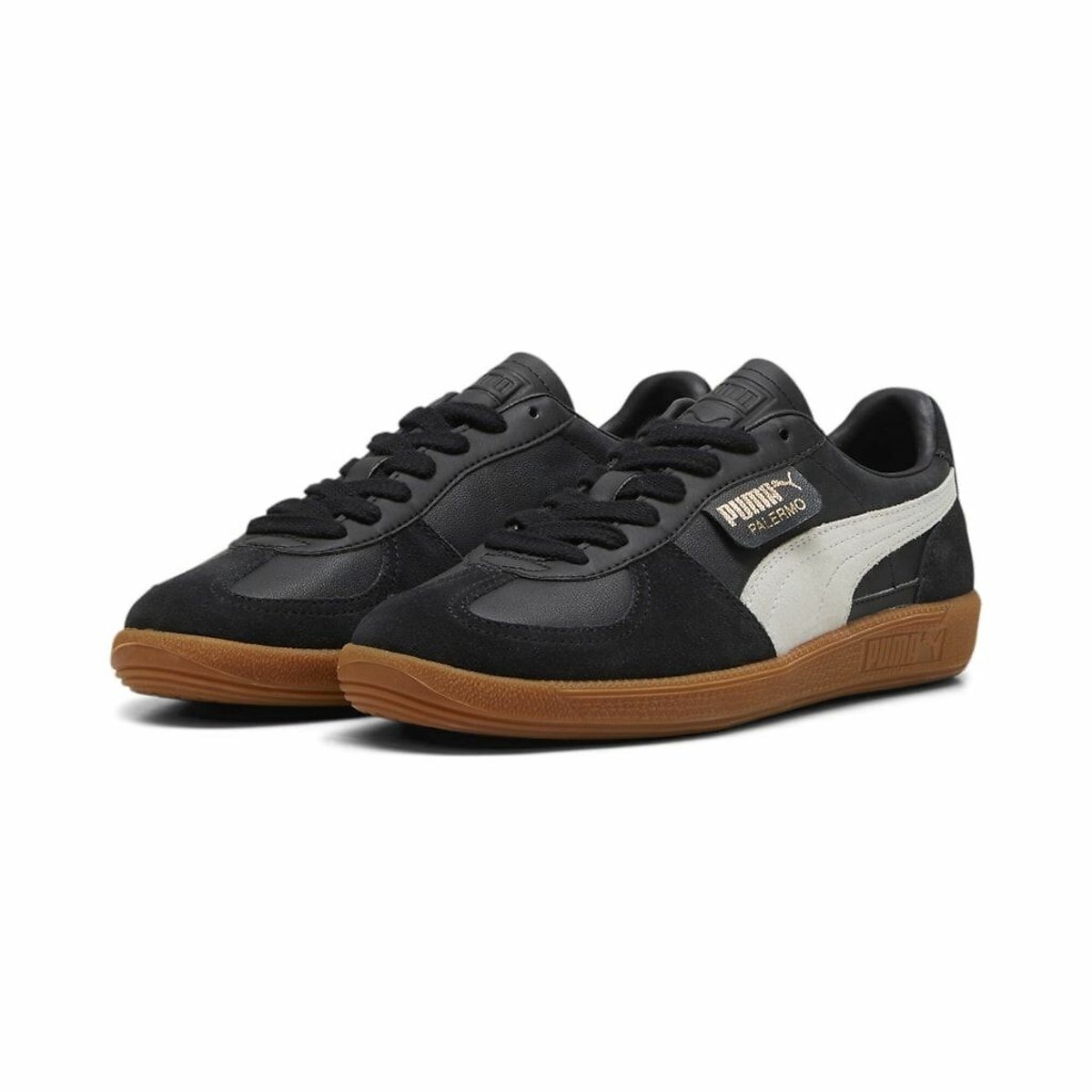Sapatilhas em pele, Palermo preto/cinza claro, PUMA