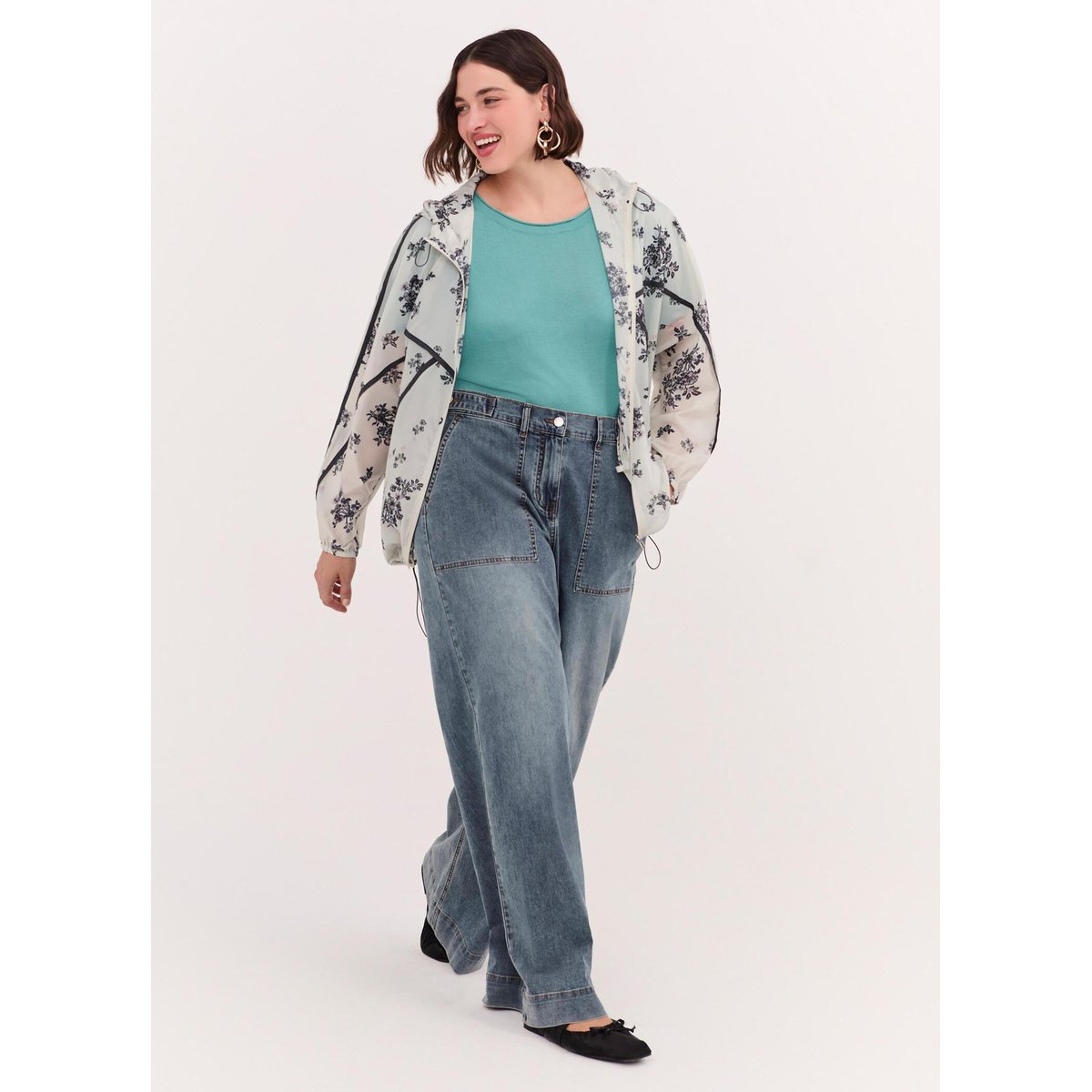 Jean Wide Leg avec maxi poches bleu, FIORELLA RUBINO
