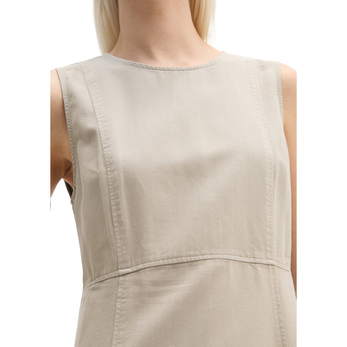 Robe sans manches regular en mélange de coton organique, de lyocell et de lin marron, MARC O'POLO