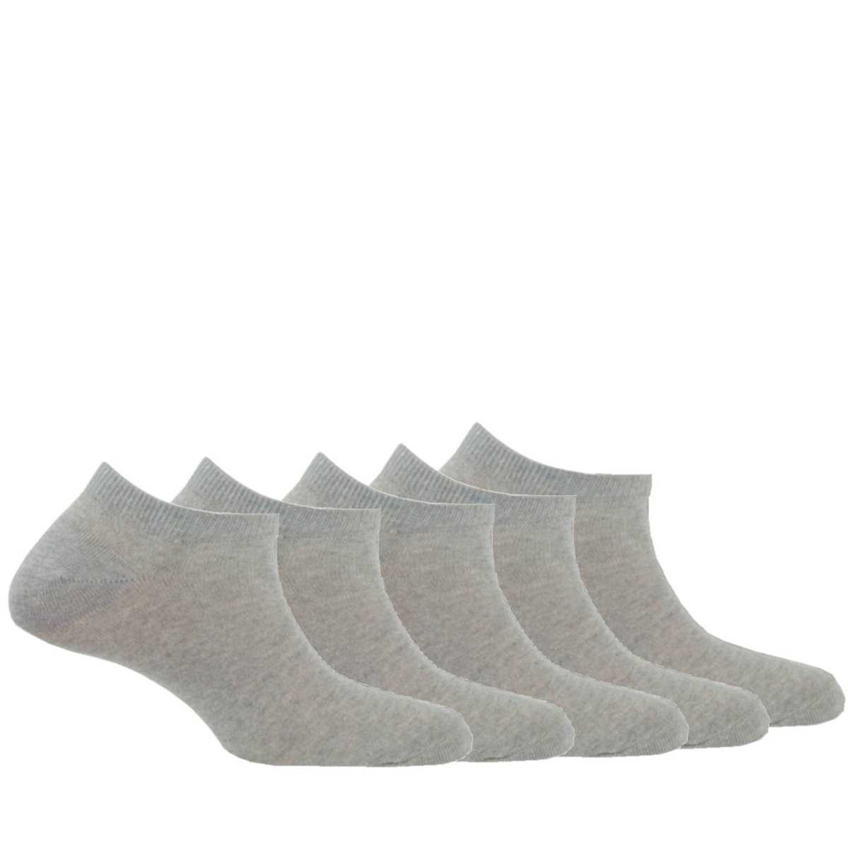 Lot de 5 paires d'invisibles homme en polyester gris, KINDY