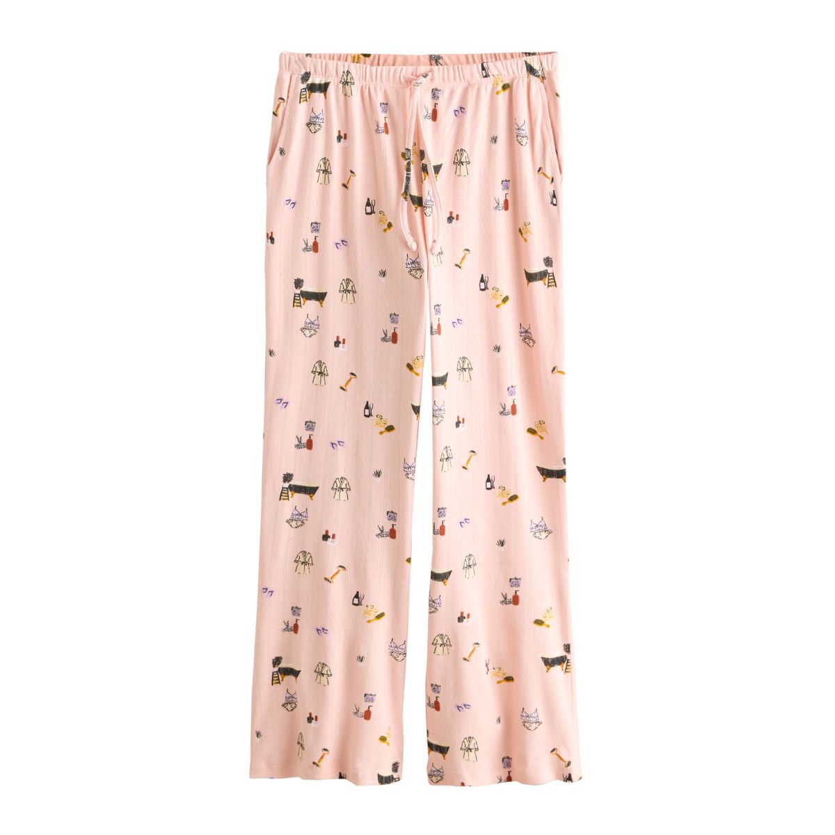 Pyjama en pointelle à manches longues imprimé rose, NEXT