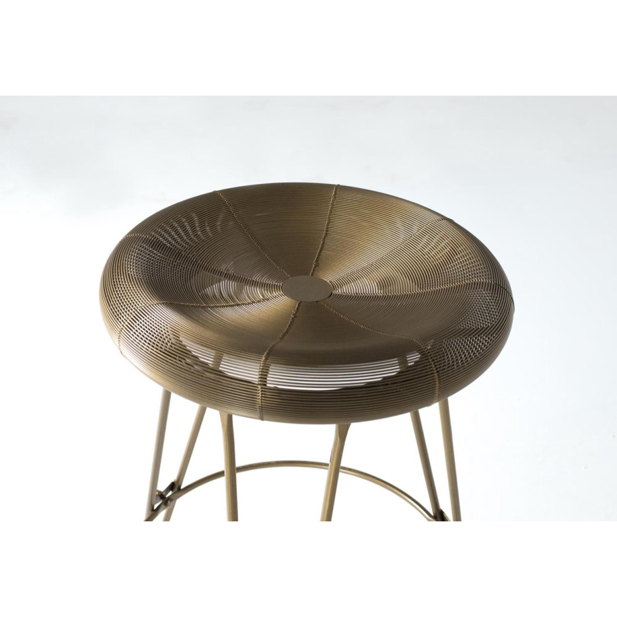Tabouret Haut Métal Or or, DECORATION D’AUTREFOIS
