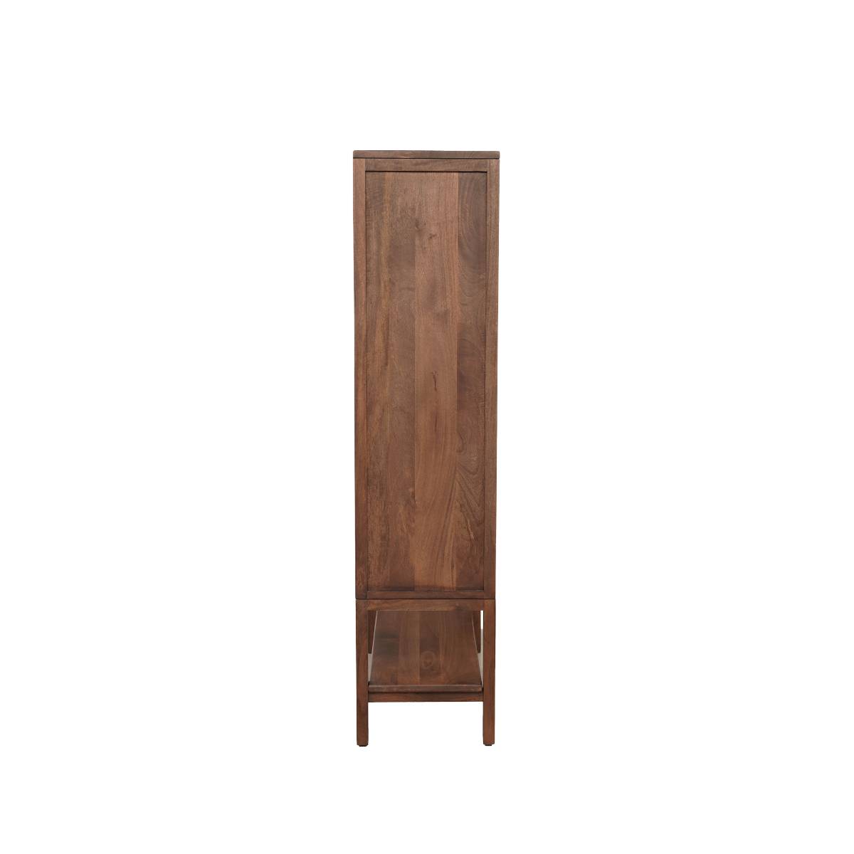 Vitrine 4 portes en bois de manguier GUSTAVE bois foncé, MADE IN MEUBLES
