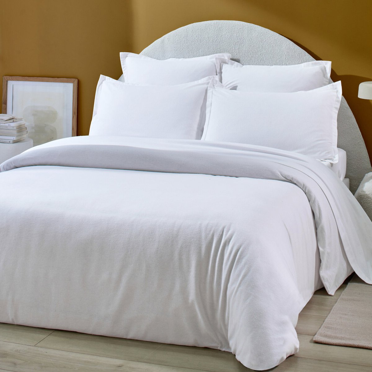 Taie d'oreiller en coton unie, OREA blanc, C DESIGN HOME TEXTILE