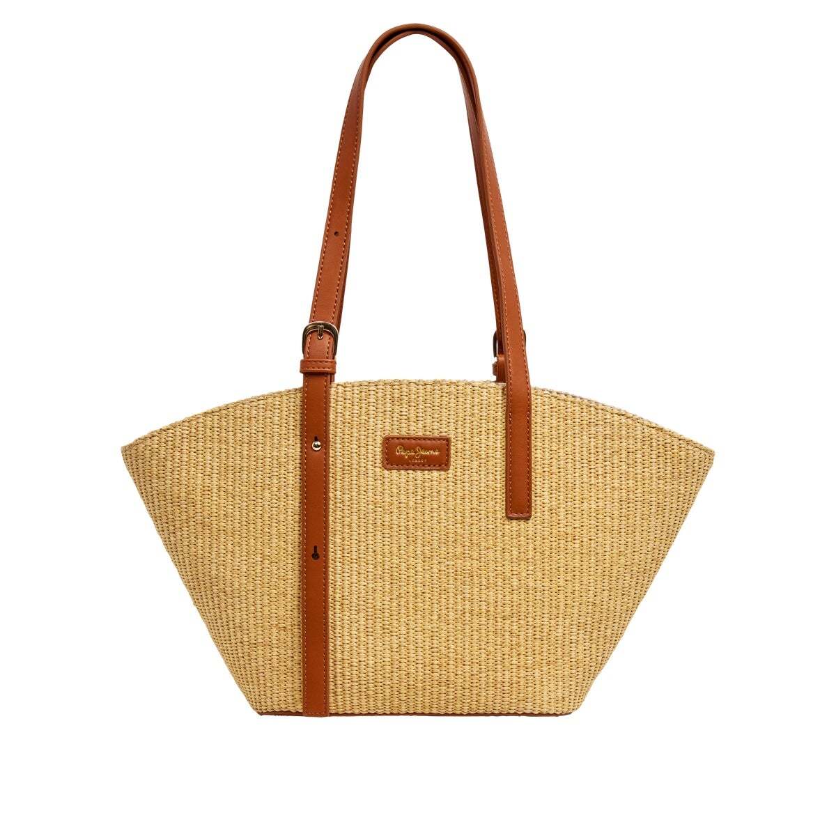 Sac Shopper En Rafia brun, PEPE JEANS