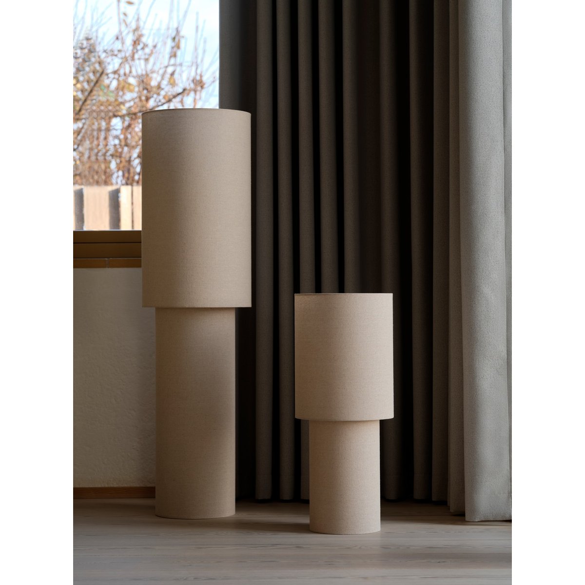 Lampadaire Cylindrique et Moderne en Textile, IZARA beige, NORDLUX