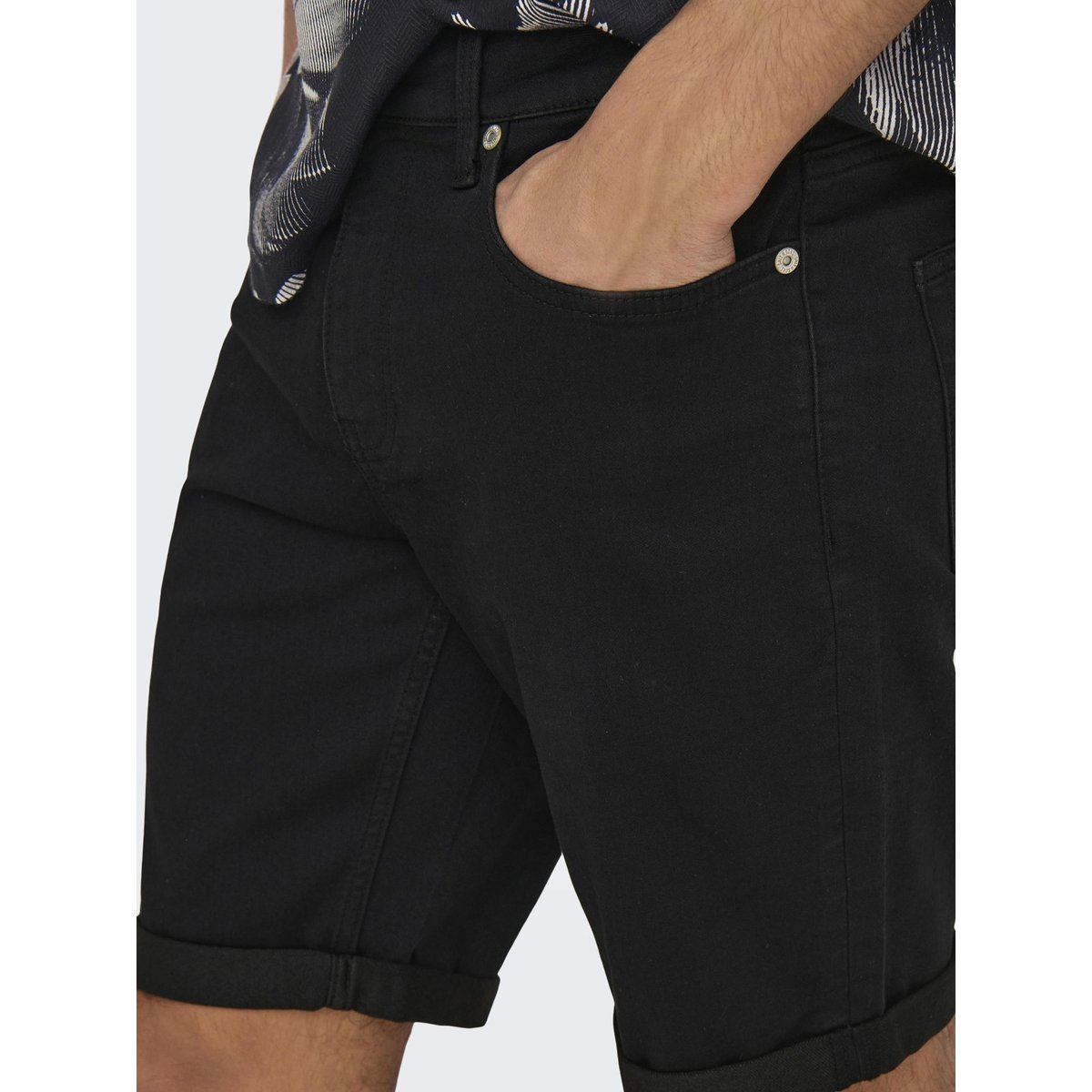 Short En Denim black denim 1, ONLY & SONS