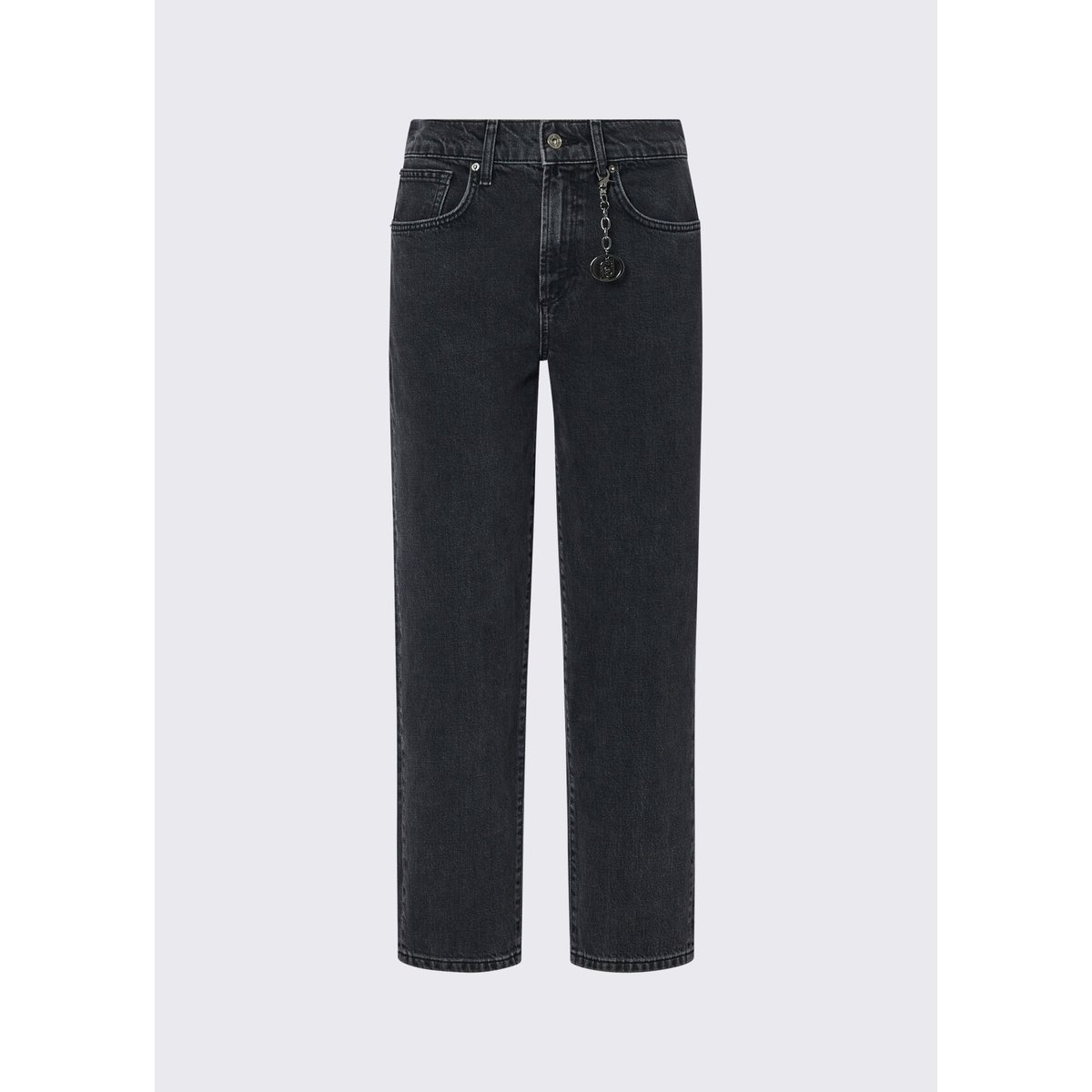 Jean boyfriend avec déchirures denim noir, LIU JO