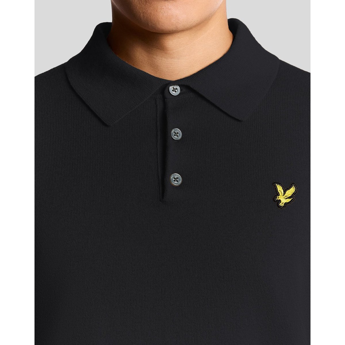 Polo mérinos manches longues bleu foncé marine, LYLE & SCOTT