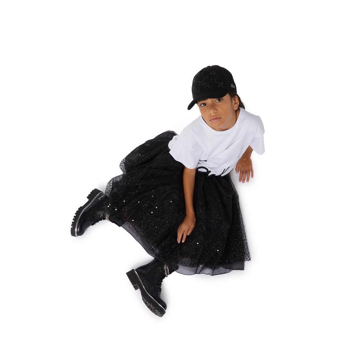 Jupon en tulle avec sequins black, KARL LAGERFELD KIDS