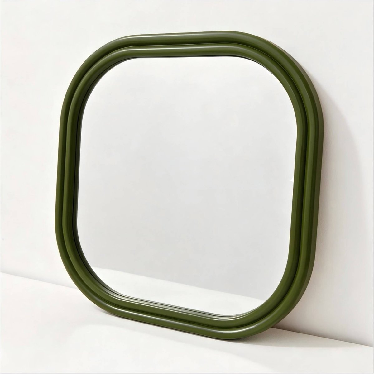 Miroir carré décor bois 60cm NEX kaki, SWEEEK