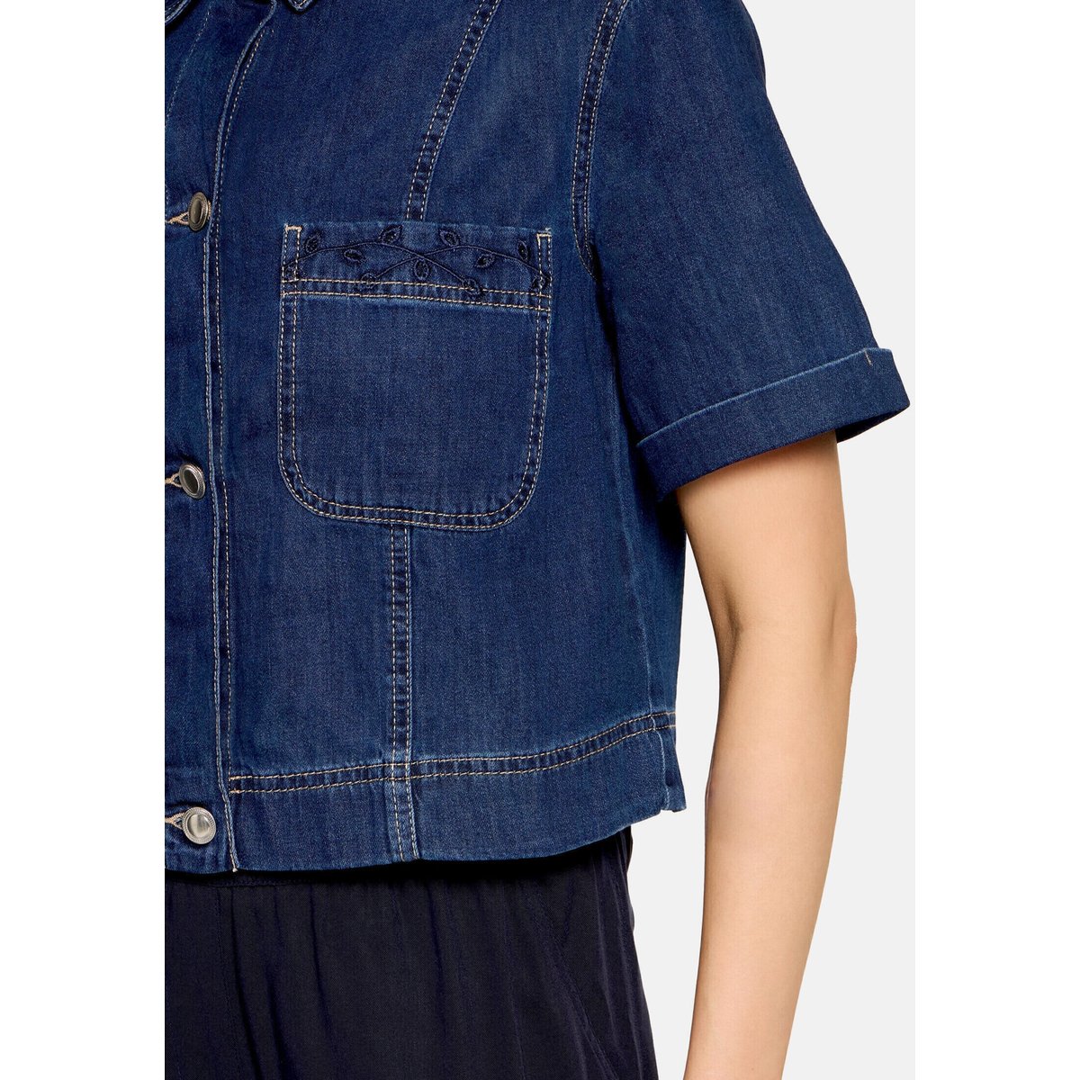 Veste en jean à col dark blue denim, BETTY BARCLAY