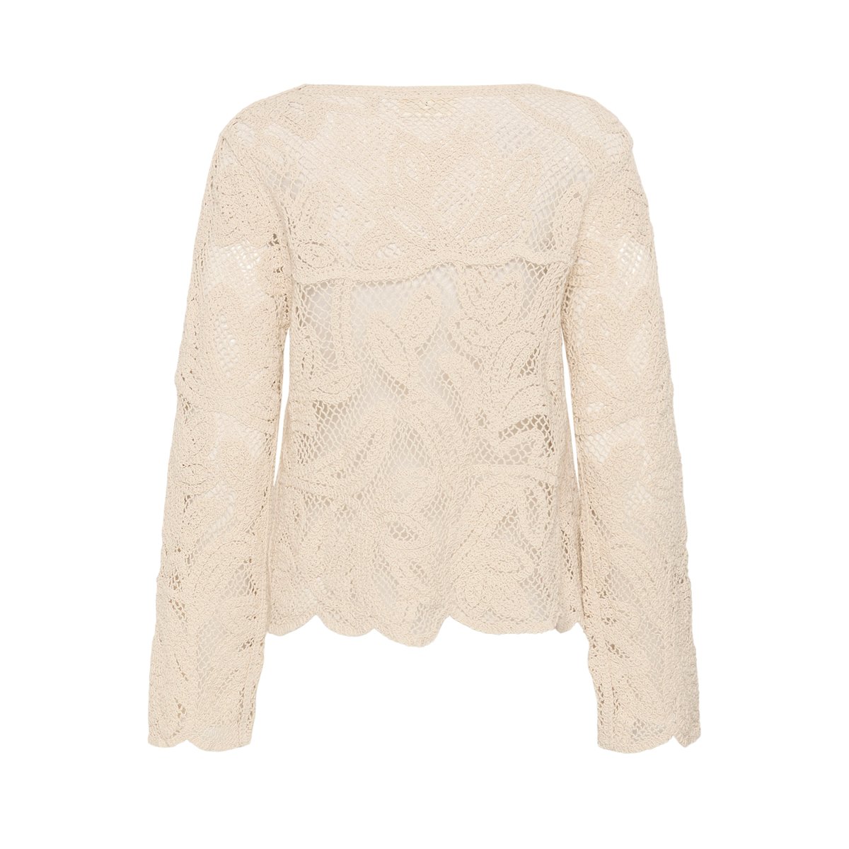 Cardigan à tricot beige nature undyed color, CREAM