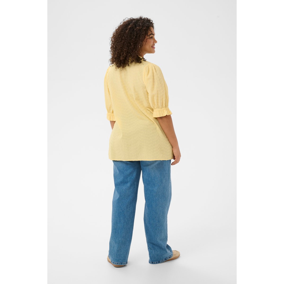 Blouse à manches courtes jaune sunlight, KAFFE CURVE