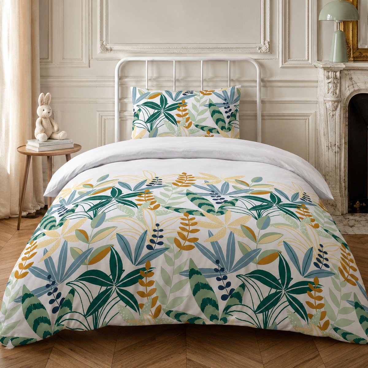 Parure housse de couette en coton feuillage, GOYAVE multicolore, C DESIGN HOME TEXTILE