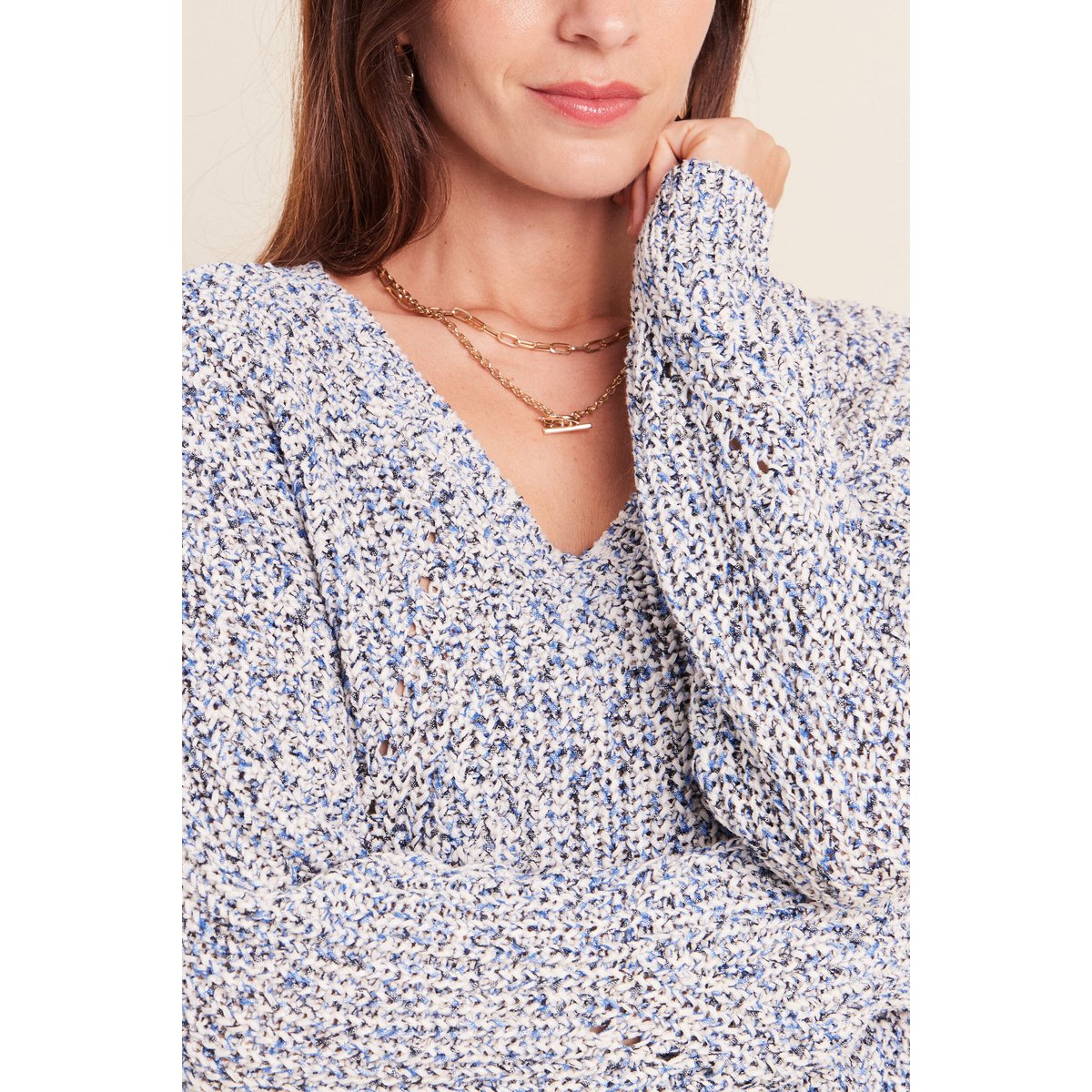 Pull col v bleu roi, BREAL