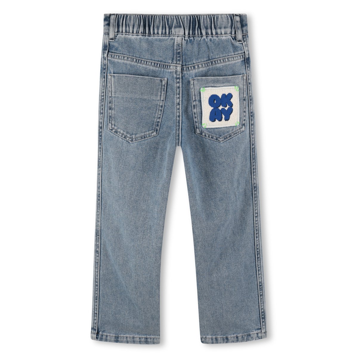Pantalone in denim 4 tasche double stone+brossage, BILLIEBLUSH