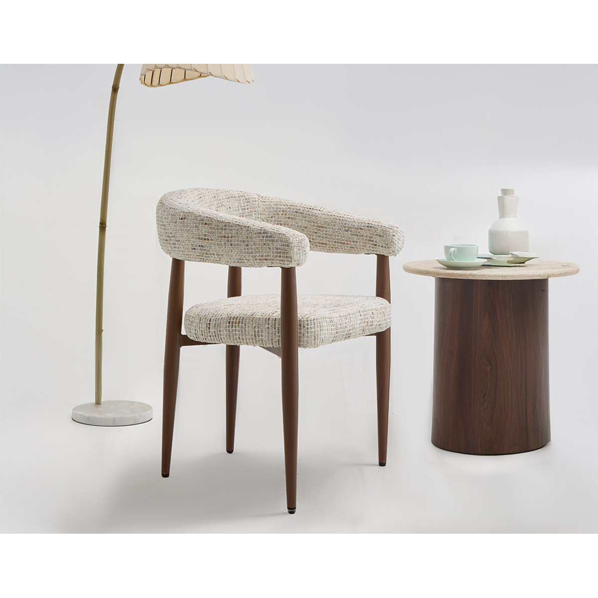 Lot de 2 fauteuils en tissu moucheté, NOUR beige, BEST MOBILIER