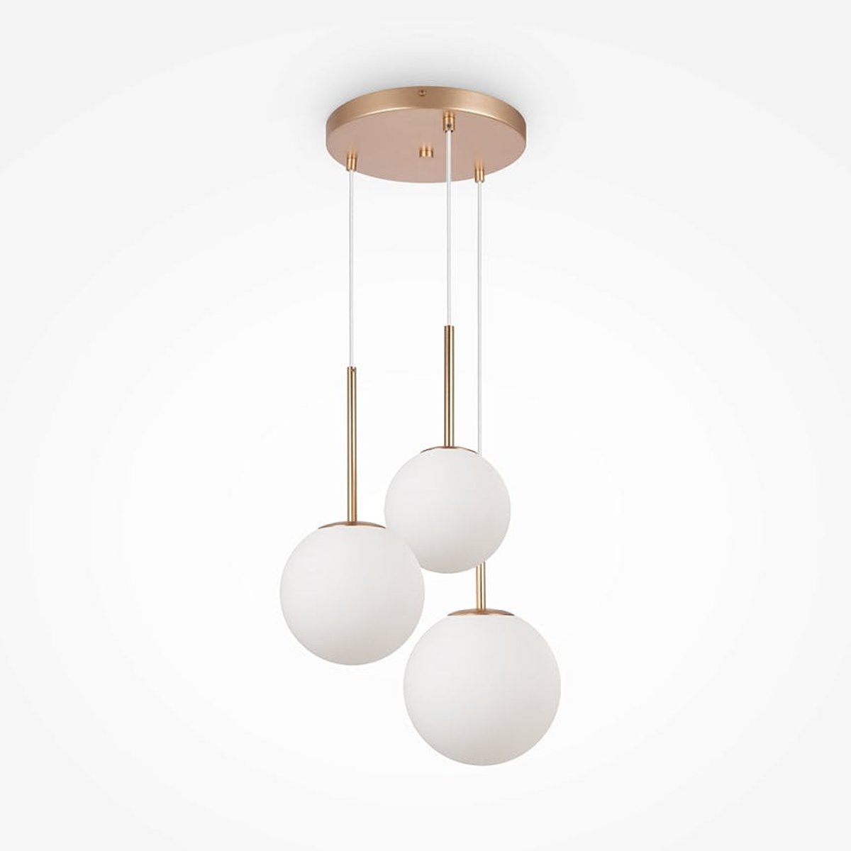 Suspension 3 globes en grappe ajustables DELTONA doré, PIER IMPORT