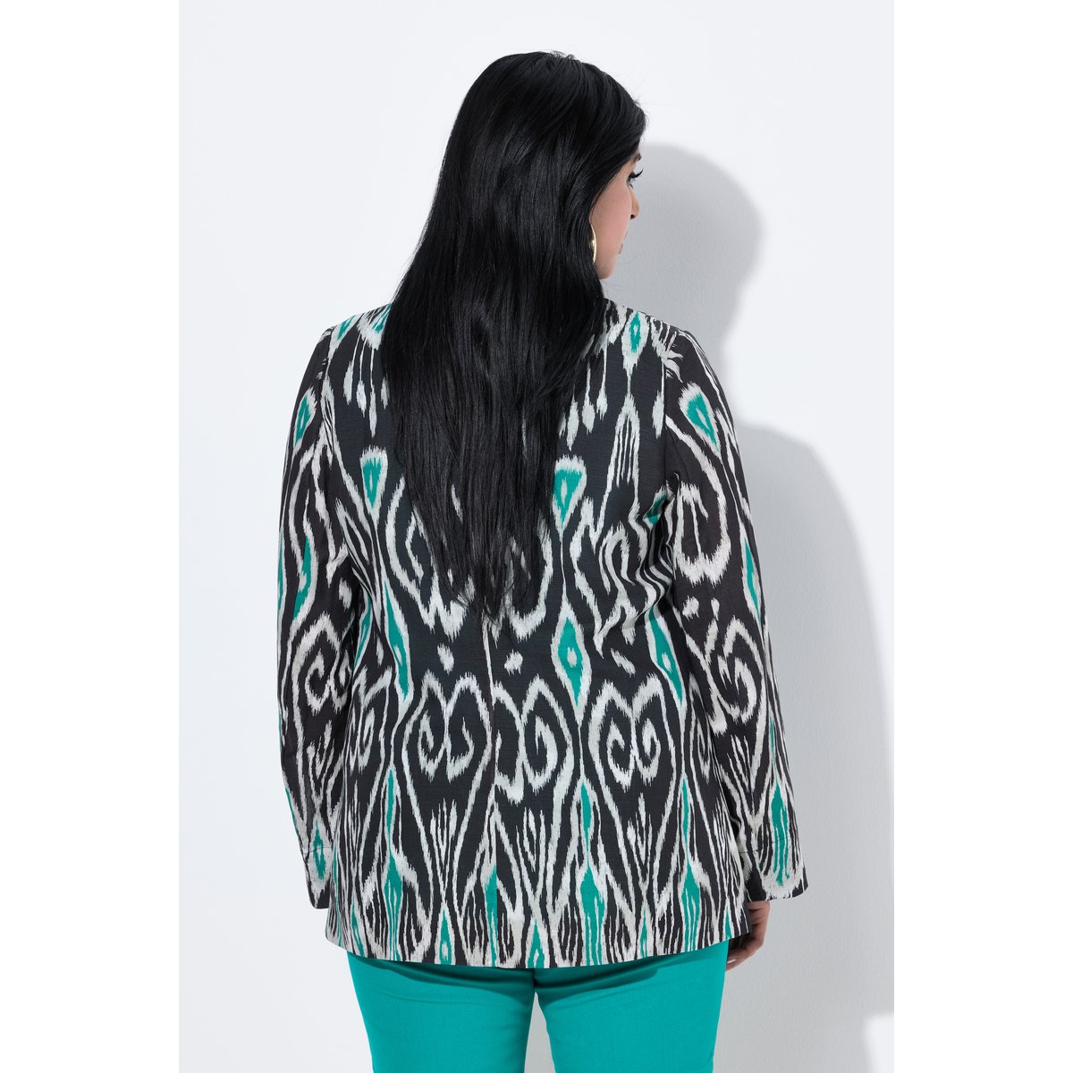 Blazer en lin mélangé noir, ULLA POPKEN