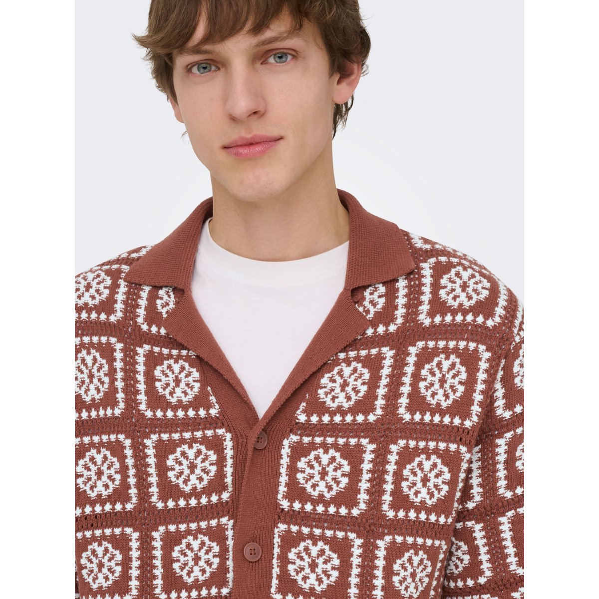Col Polo En Maille cloud dancer, ONLY & SONS