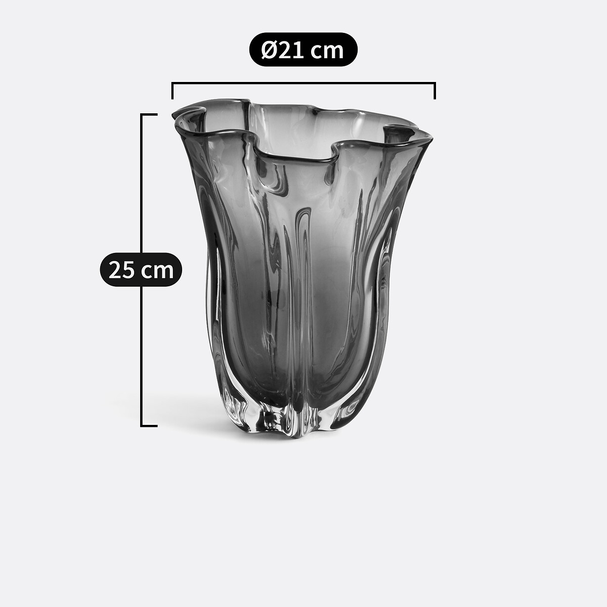 Oralia 25cm High Glass Vase green, LA REDOUTE INTERIEURS