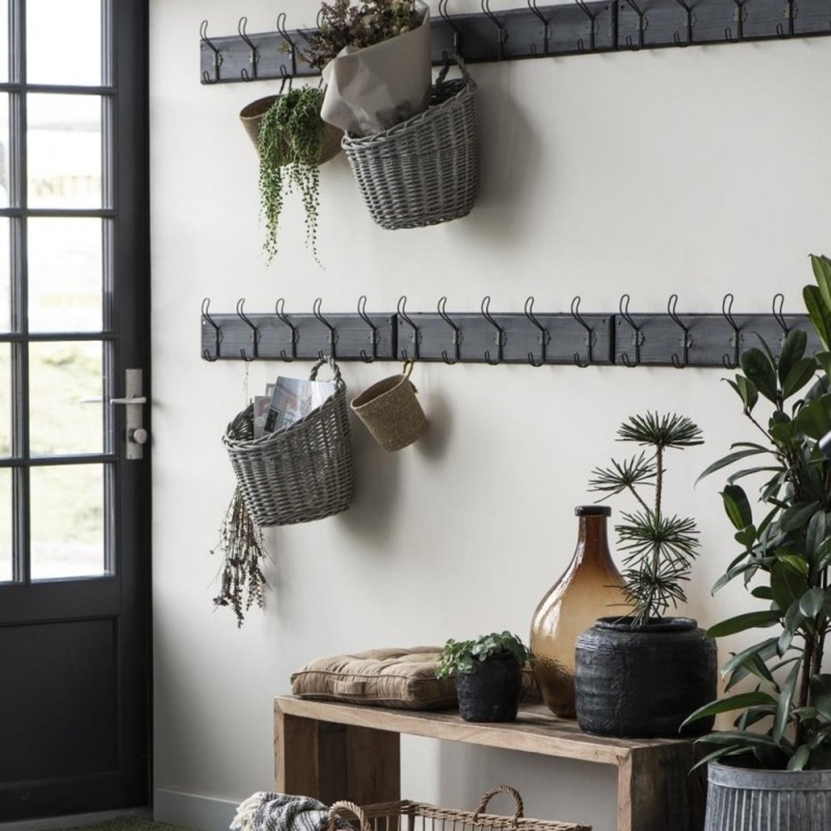 Portemanteau mural bois 3 patères gris foncé, IB LAURSEN