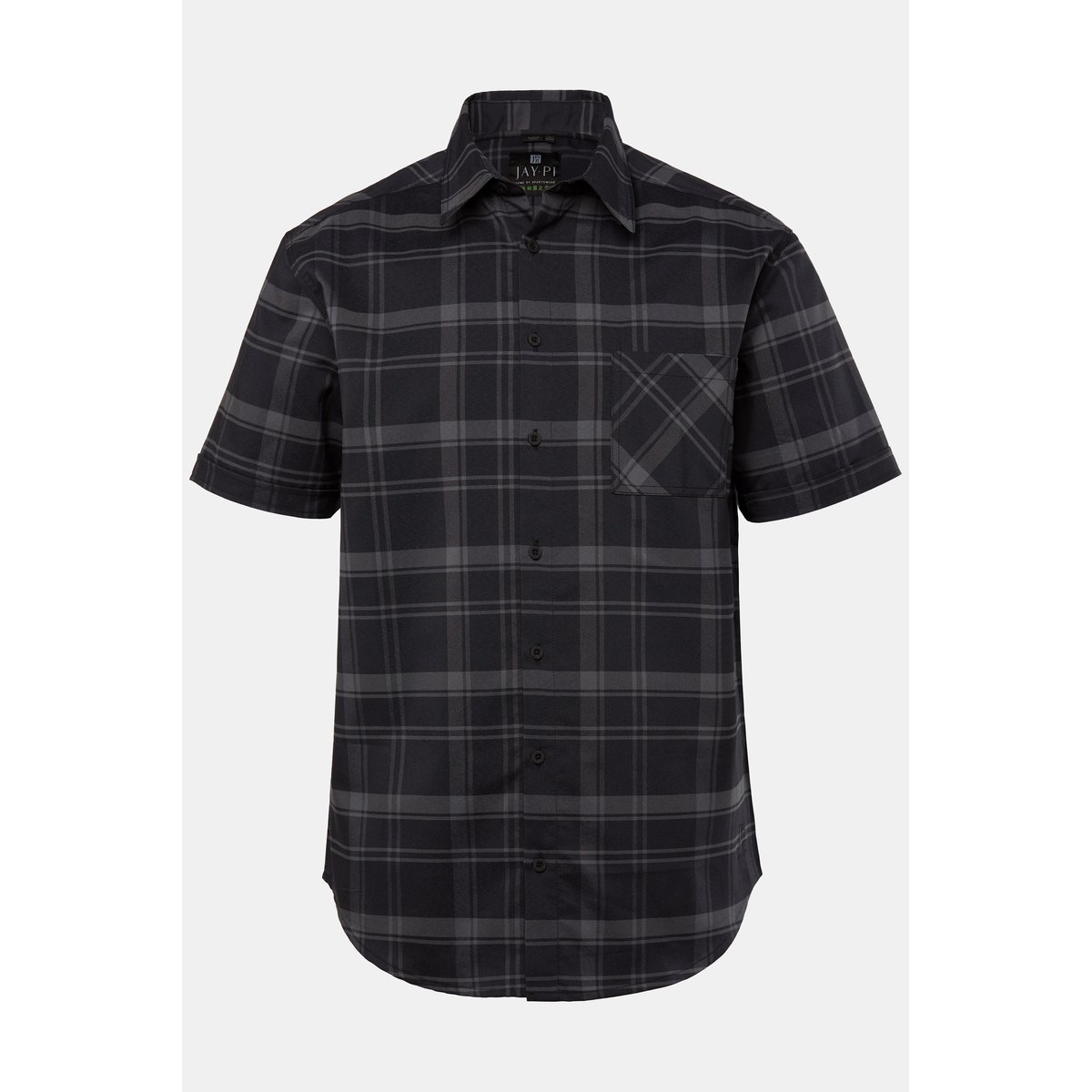 Chemise à carreaux à manches courtes noir, JP1880