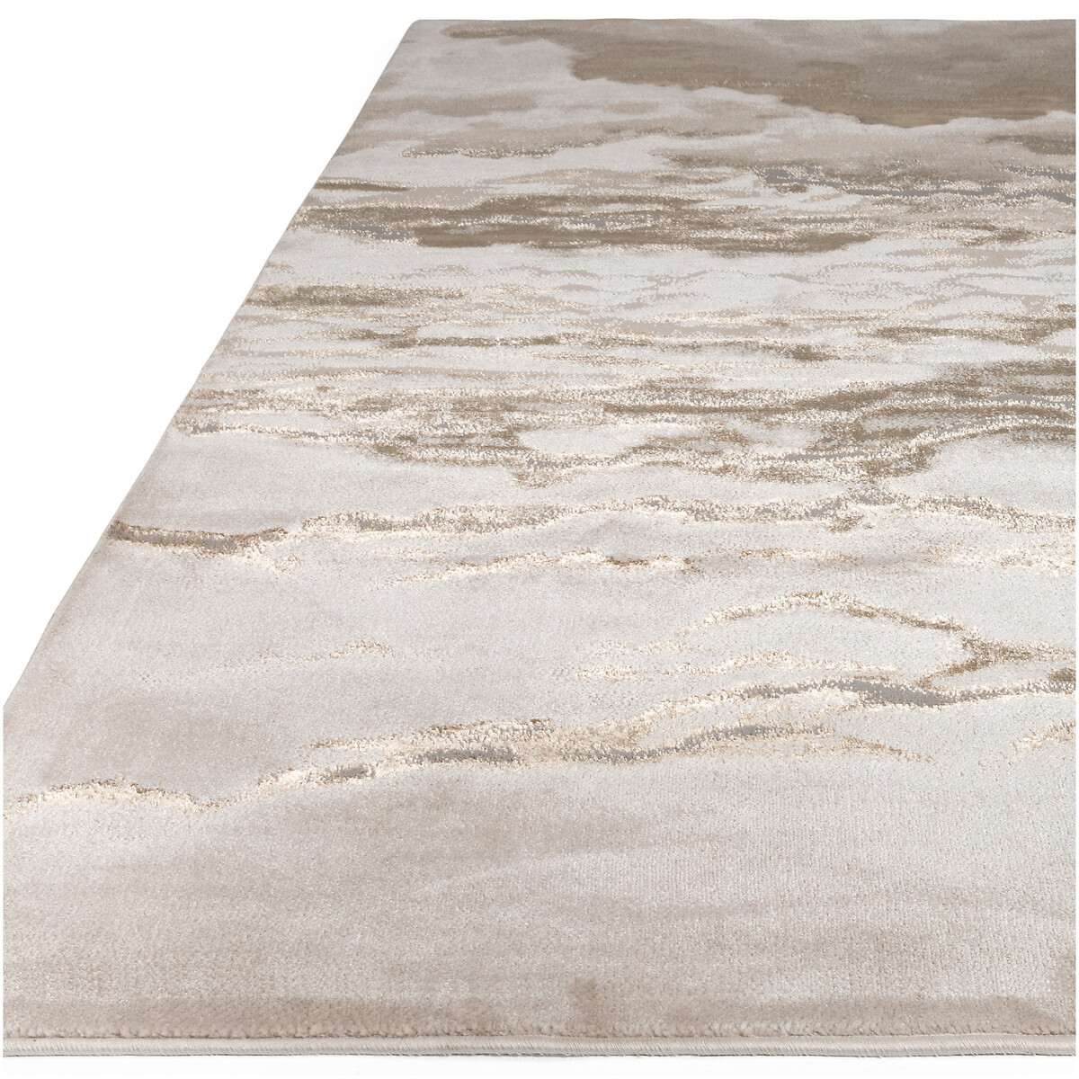 Distressed Linear Metallic Rug champagne, SO'HOME