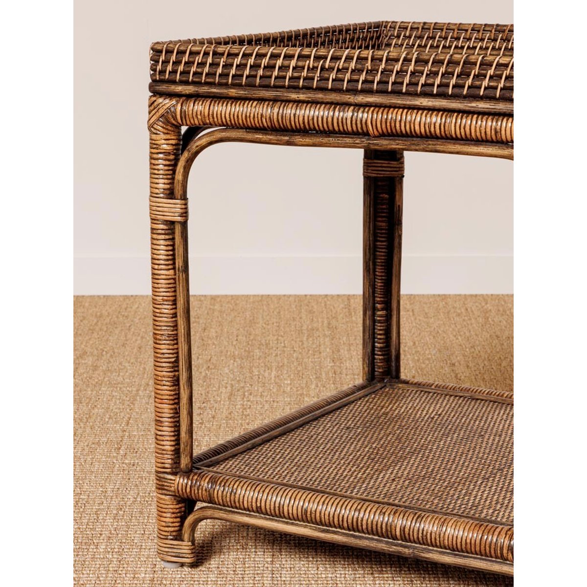 Table d'appoint en rotin Barbade marron, CHEHOMA
