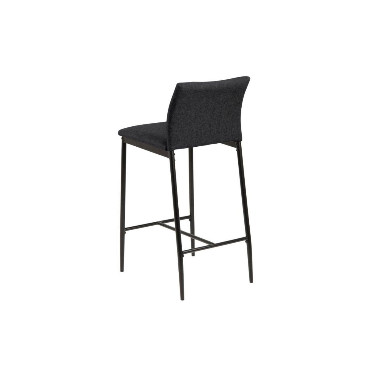 Tabourets de bar en métal et tissu gris (lot de 2) - FAUST noir, HELLIN, DEPUIS 1862