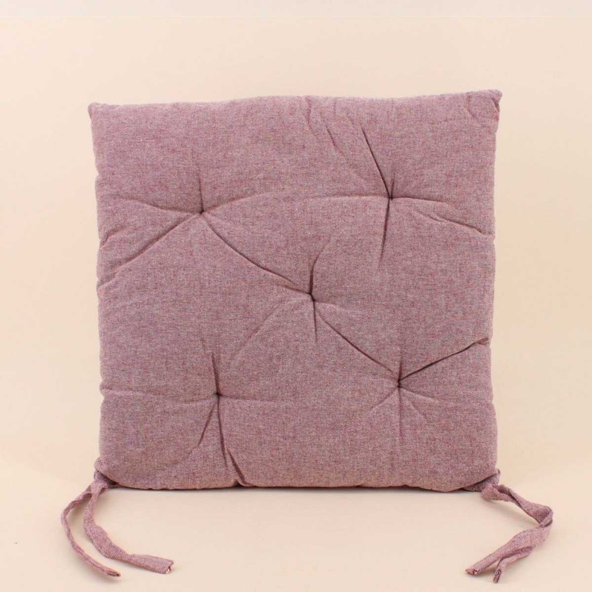 Lot de 4 galettes de chaise capitonnées unie rose, ORNAMI