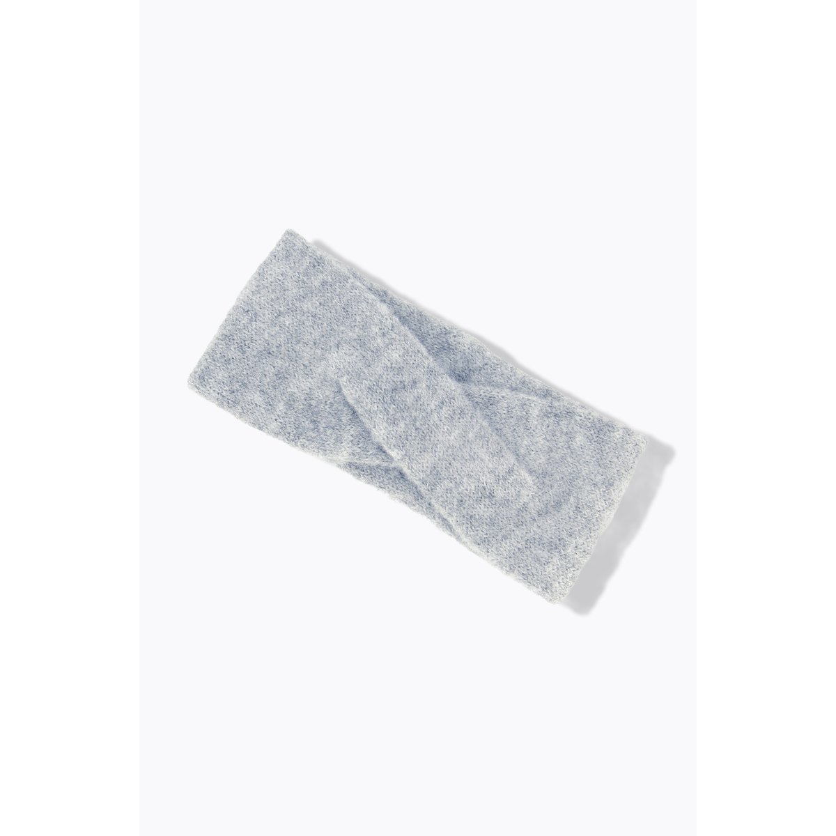 Bandeau drapé en maille côtelée douce gris clair chiné, ULLA POPKEN