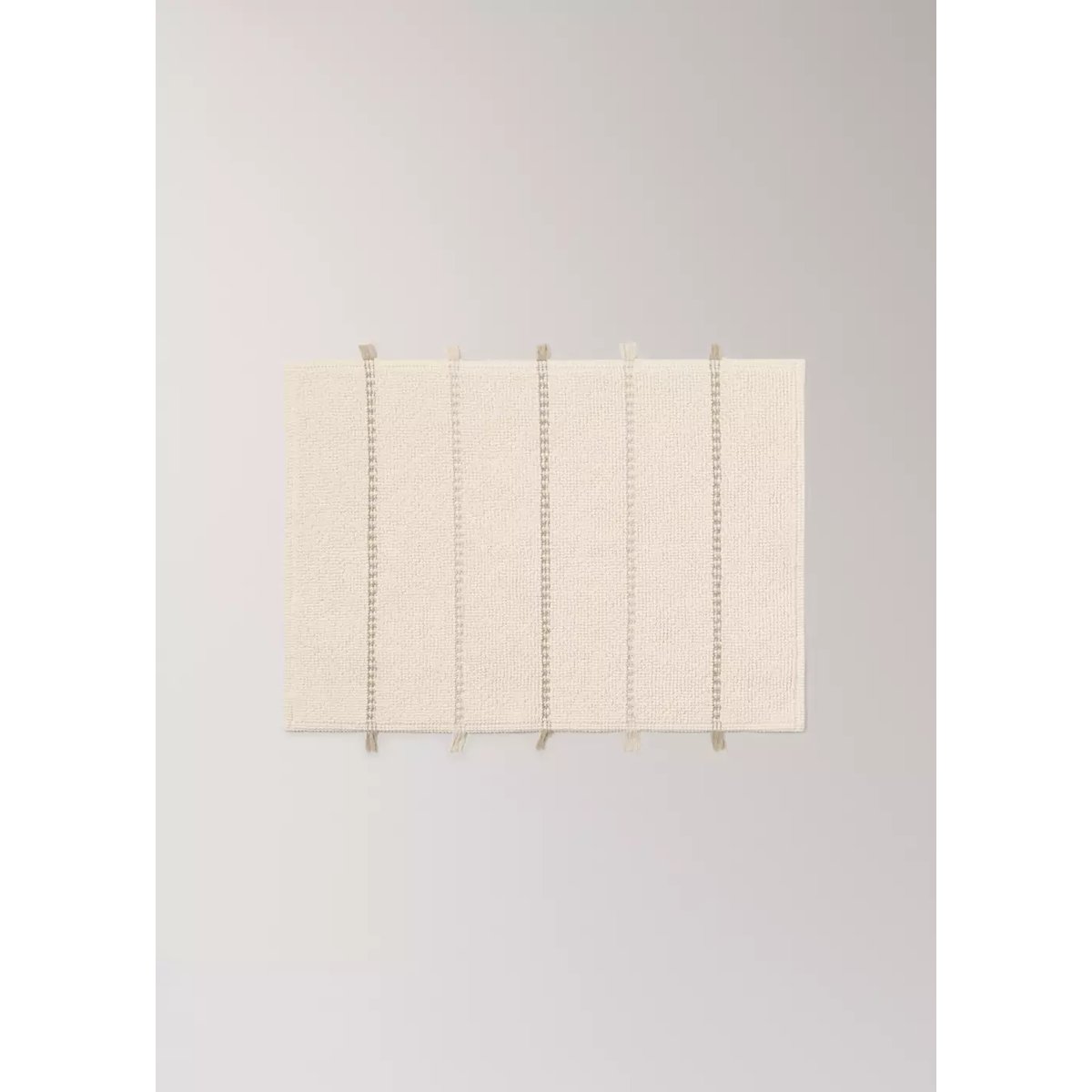 Tapis de bain rayures détail franges écru, MANGO HOME