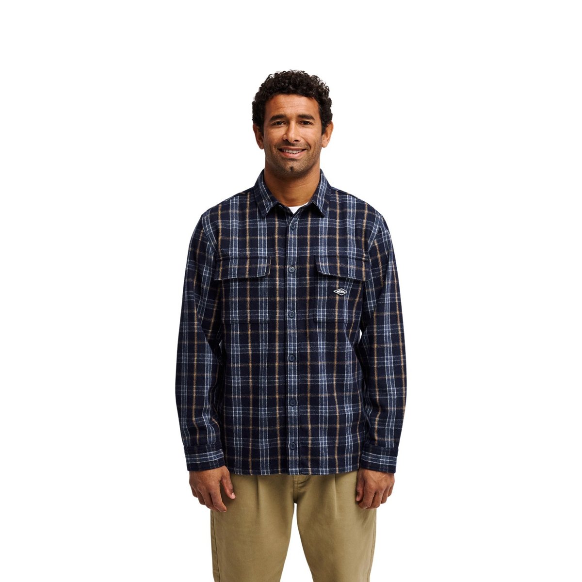 Chemise manches longues DIAMOND WOOL noir dark navy diamond check, QUIKSILVER
