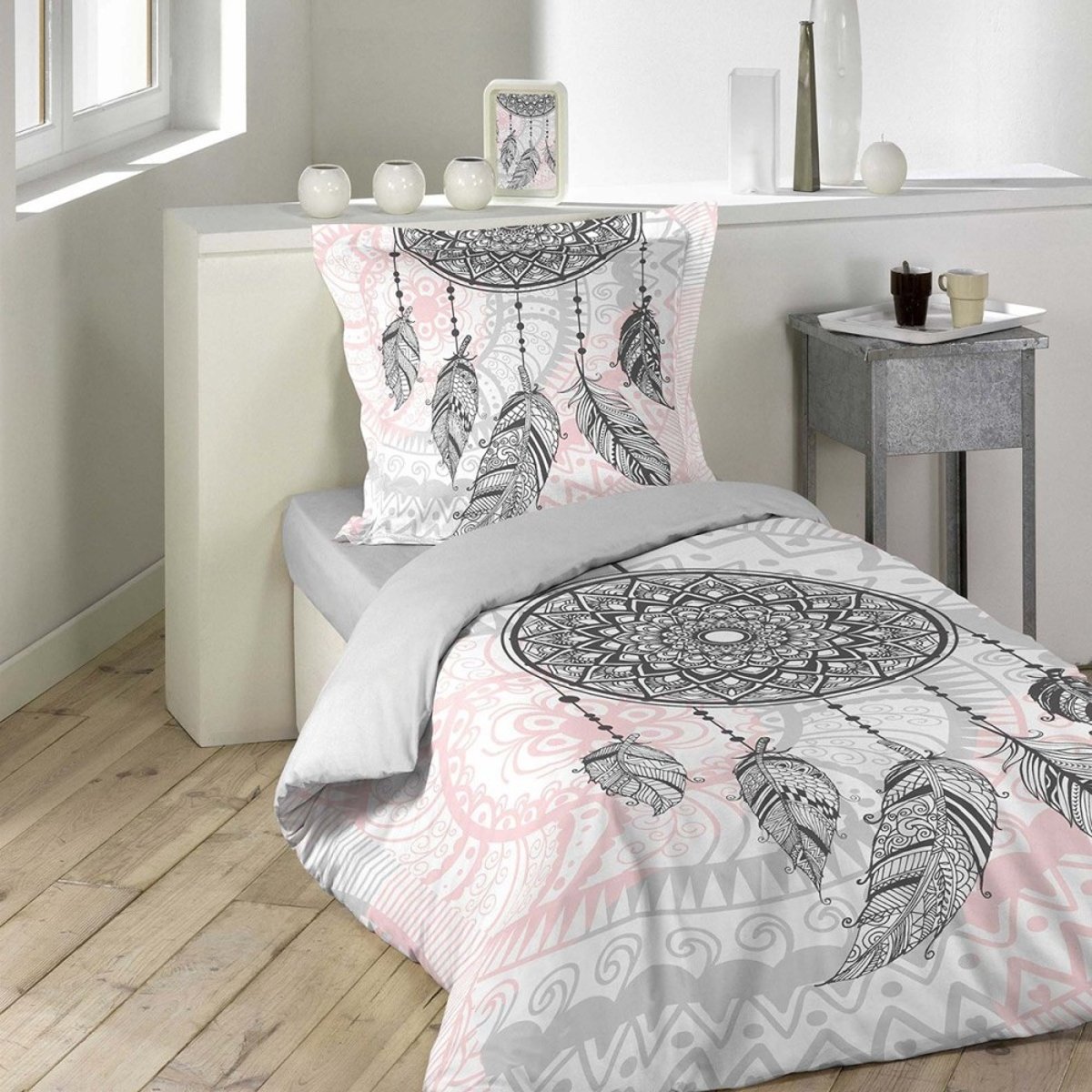 Housse de couette 220x240 Namaste + 2 taies 100% coton color, DECORATIE